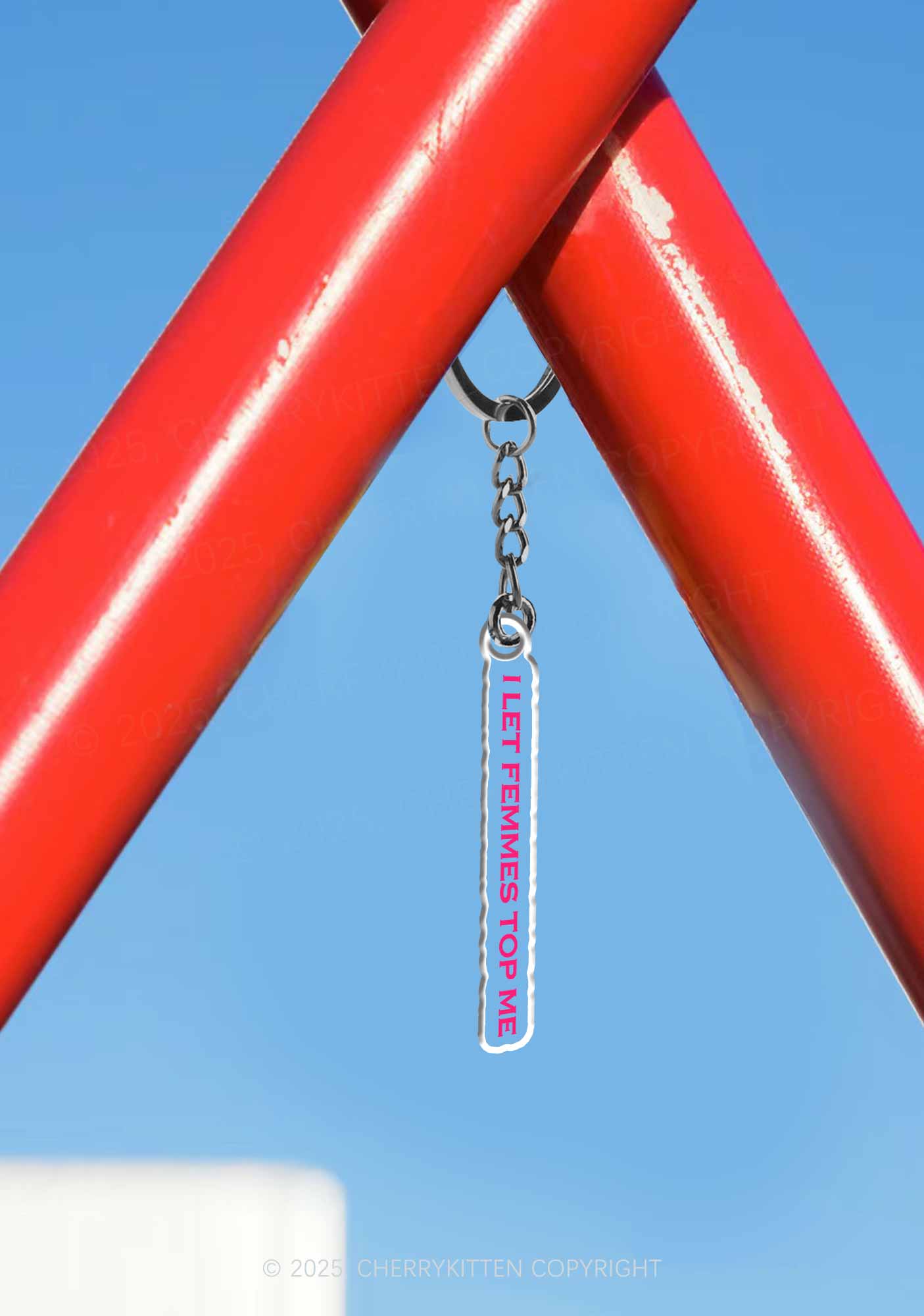 I Let Femmes Top Me Pride 1Pc Y2K Keychain Cherrykitten - Image 3