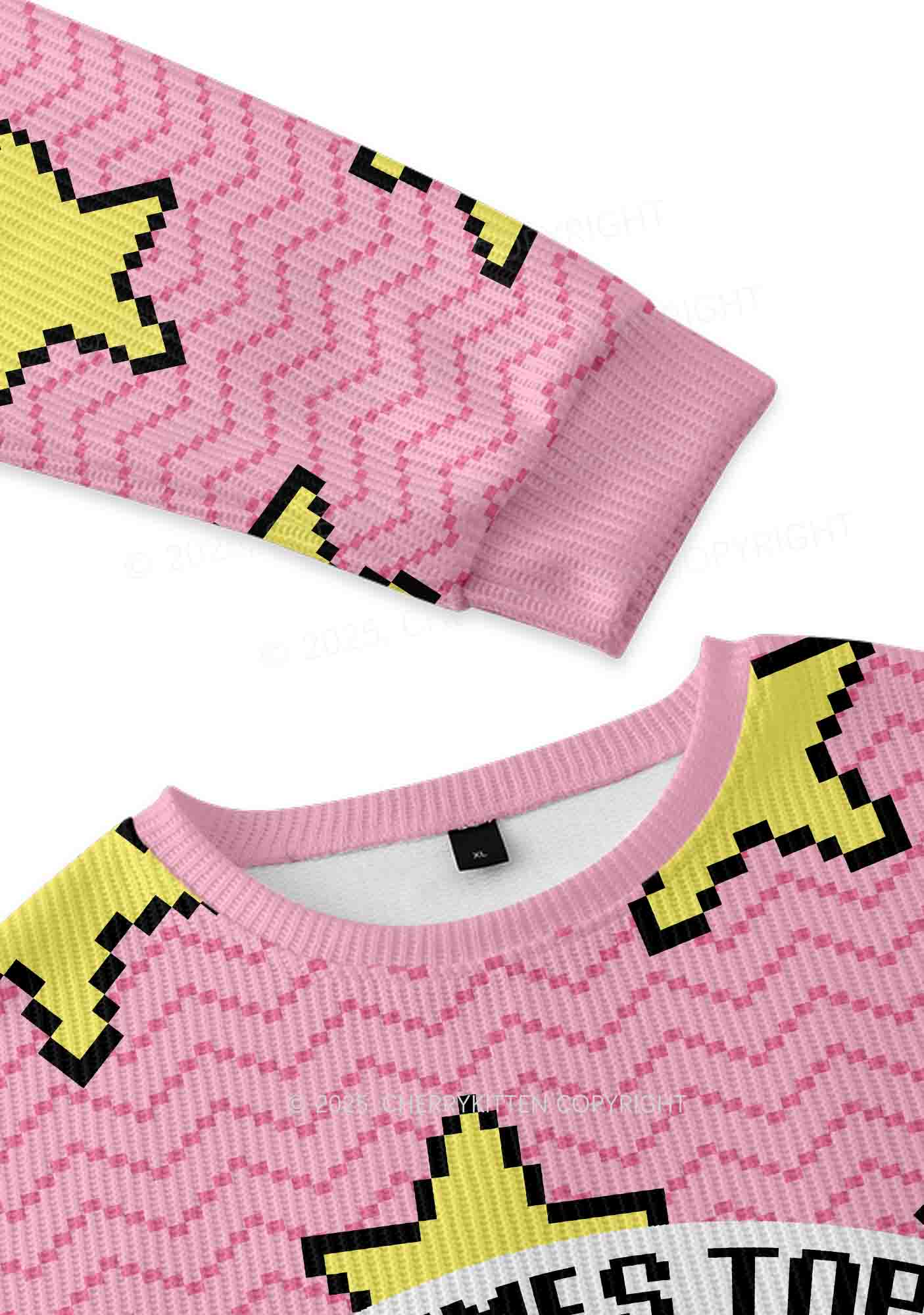 I Let Femmes Top Me Pride Y2K Christmas Knit Sweatshirt Cherrykitten - Image 3