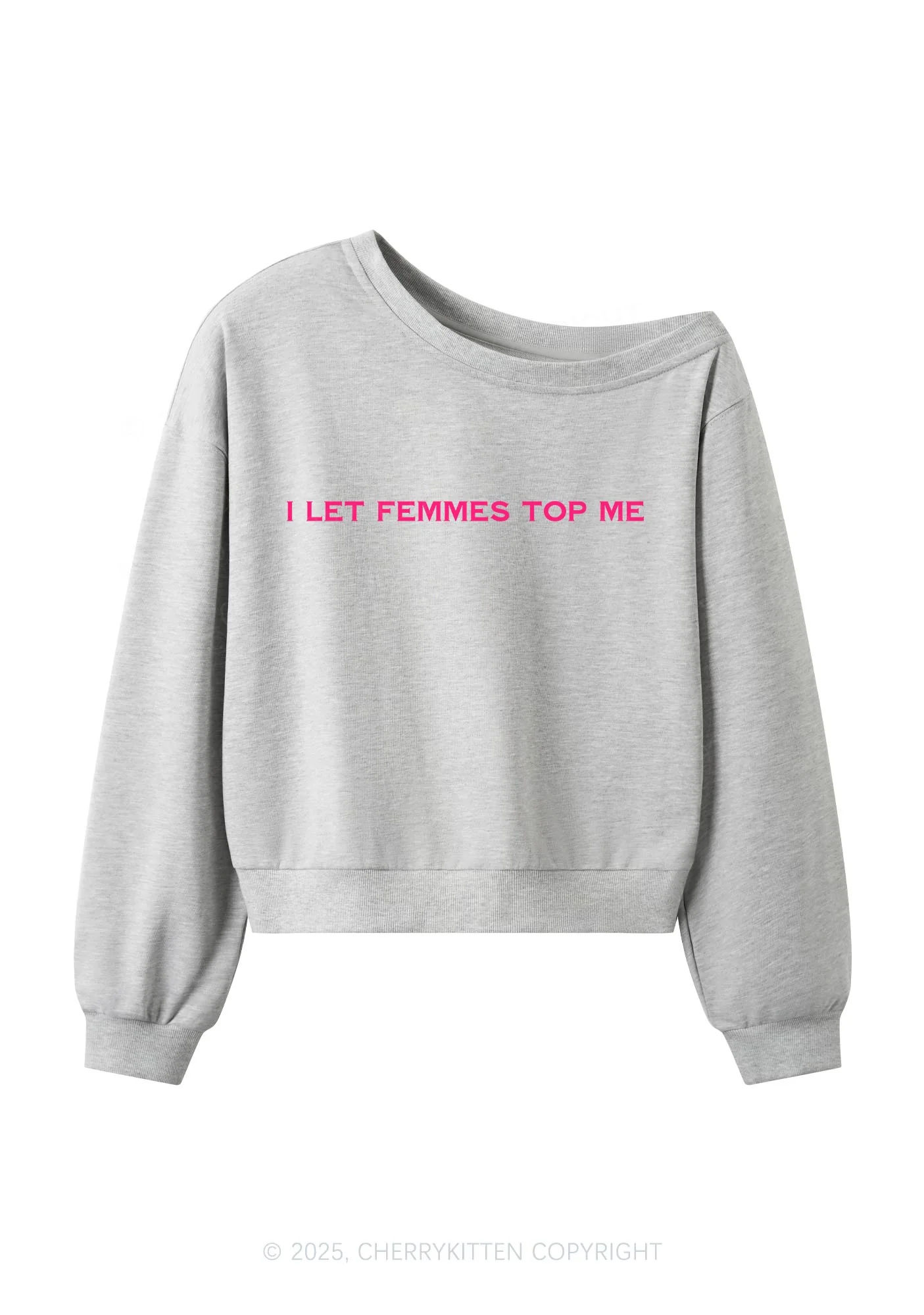 I Let Femmes Top Me Pride Y2K Off Shoulder Sweatshirts Cherrykitten - Image 4