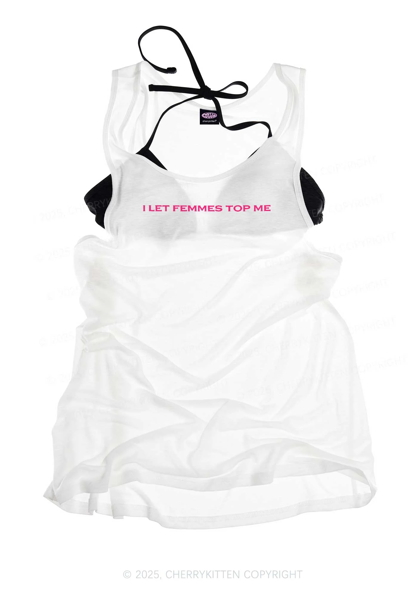 I Let Femmes Top Me Pride Y2K Sheer Boyfriend Tank Cherrykitten - Image 3