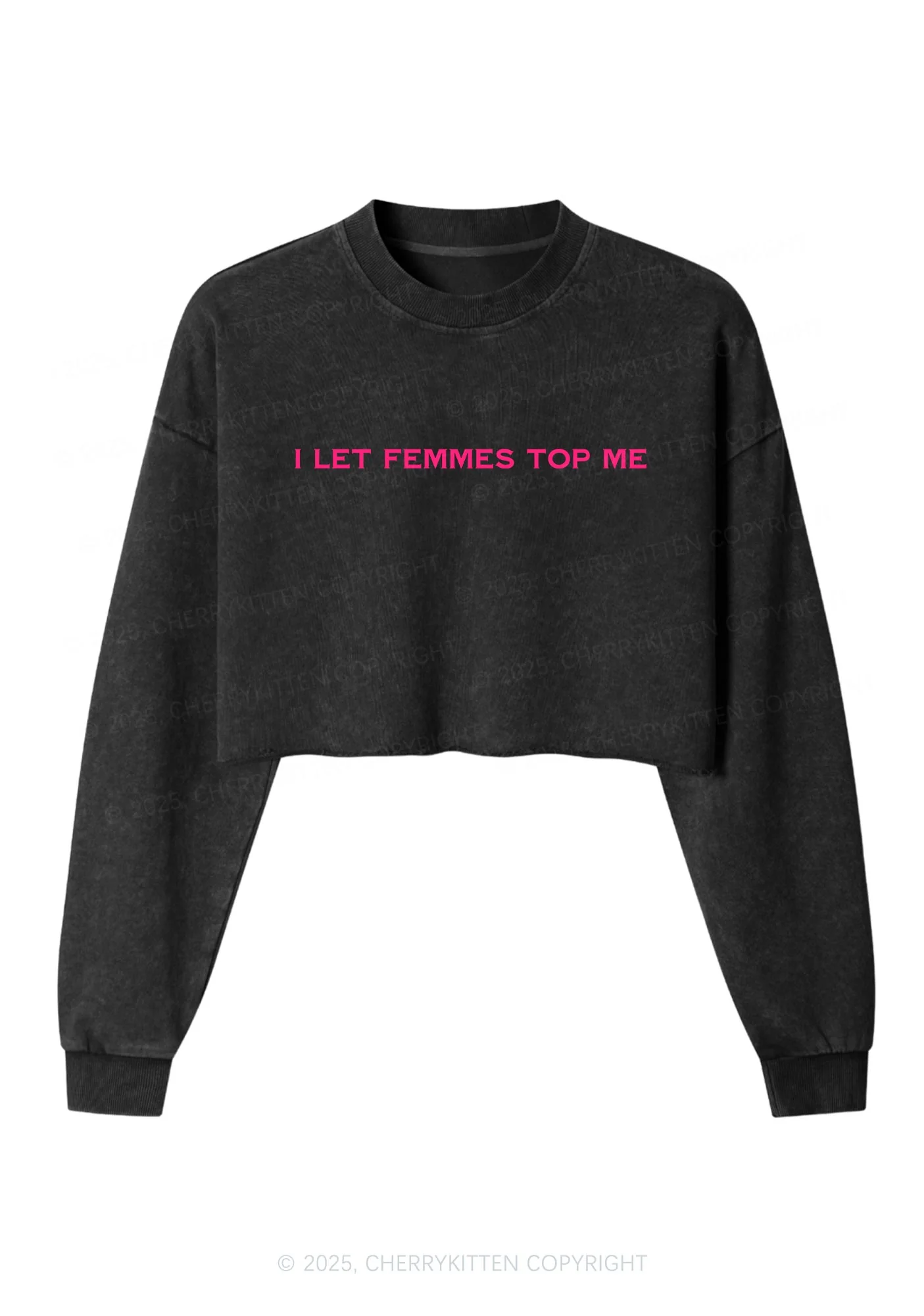 I Let Femmes Top Me Y2K Crop Washed Sweatshirts Cherrykitten - Image 4