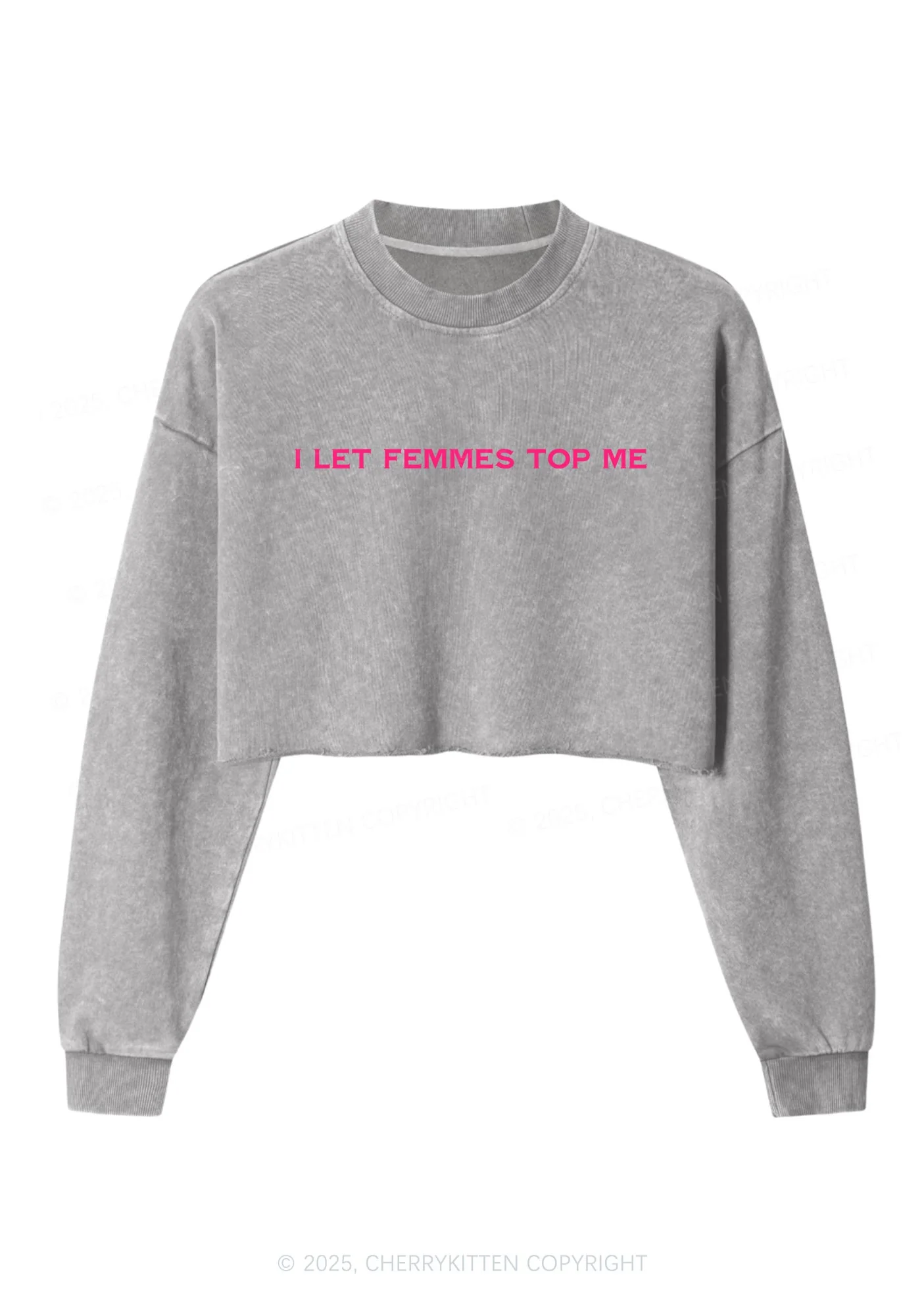 I Let Femmes Top Me Y2K Crop Washed Sweatshirts Cherrykitten - Image 5