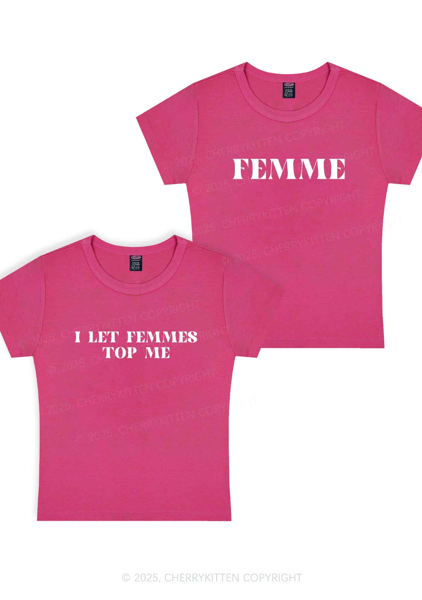 I Let Femmes Top Me Y2K Valentine's Day Baby Tee Cherrykitten - Image 4
