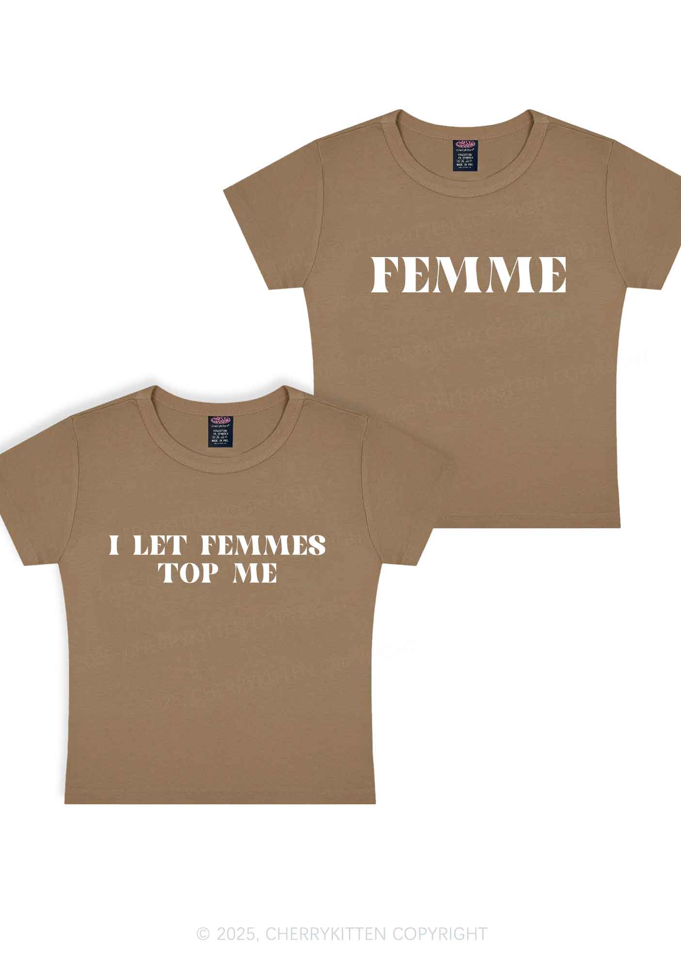 I Let Femmes Top Me Y2K Valentine's Day Baby Tee Cherrykitten - Image 9