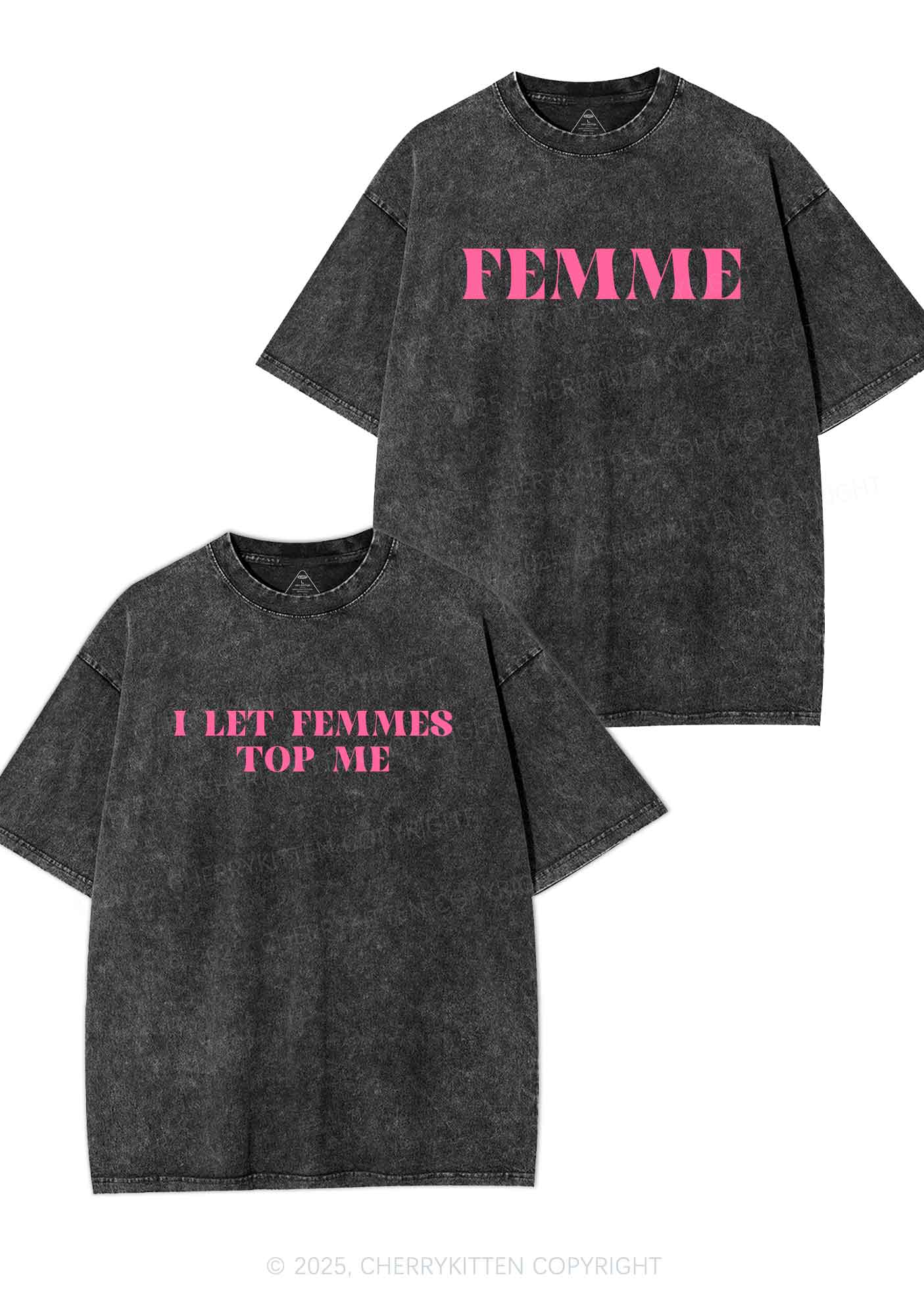 I Let Femmes Top Me Y2K Valentine's Day Washed Tee Cherrykitten - Image 3