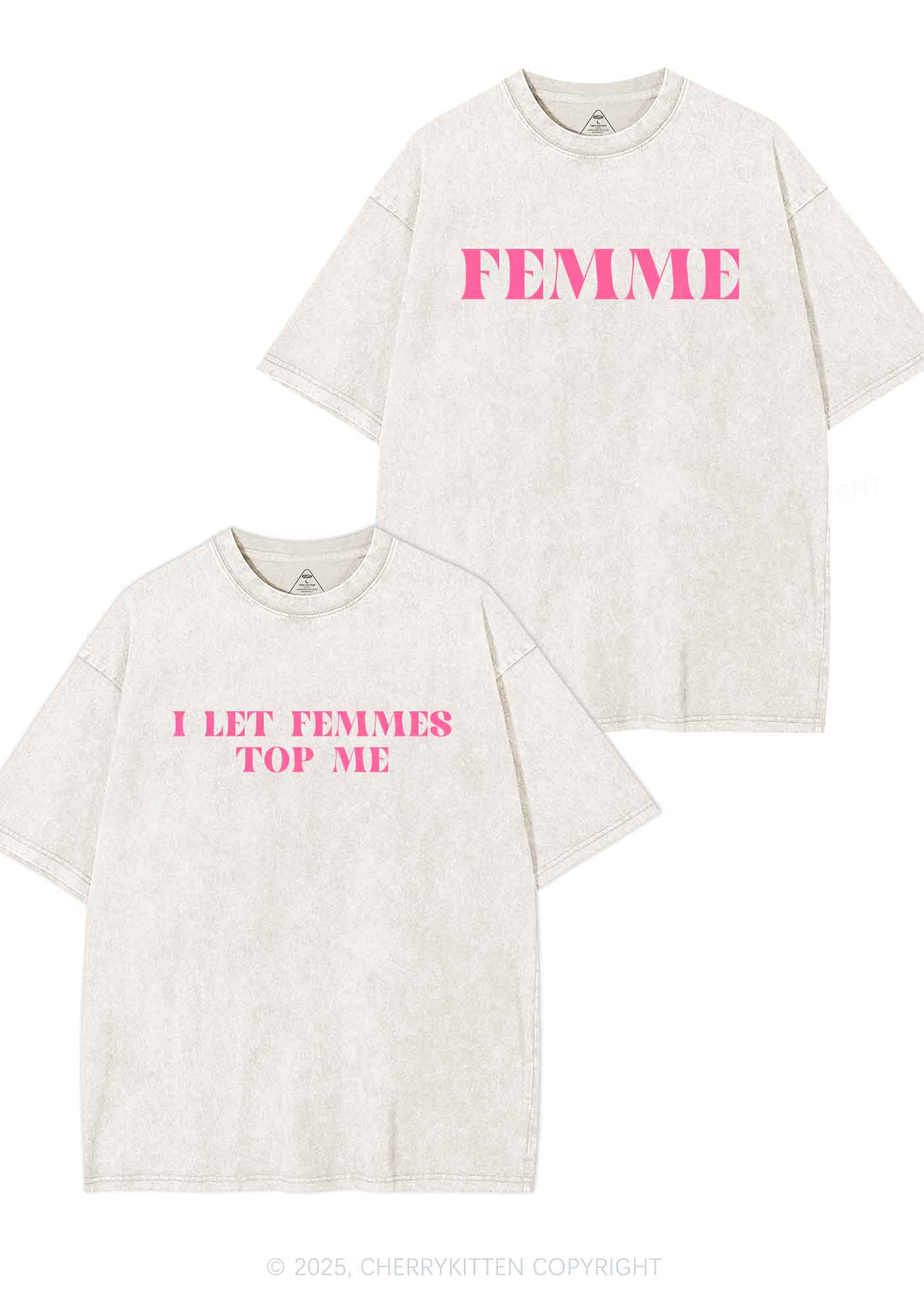 I Let Femmes Top Me Y2K Valentine's Day Washed Tee Cherrykitten - Image 5
