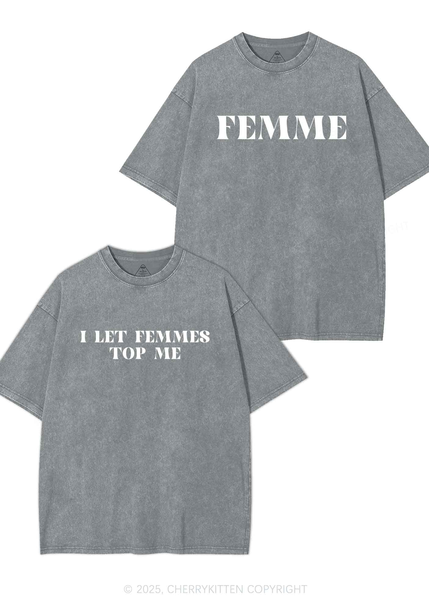 I Let Femmes Top Me Y2K Valentine's Day Washed Tee Cherrykitten - Image 7