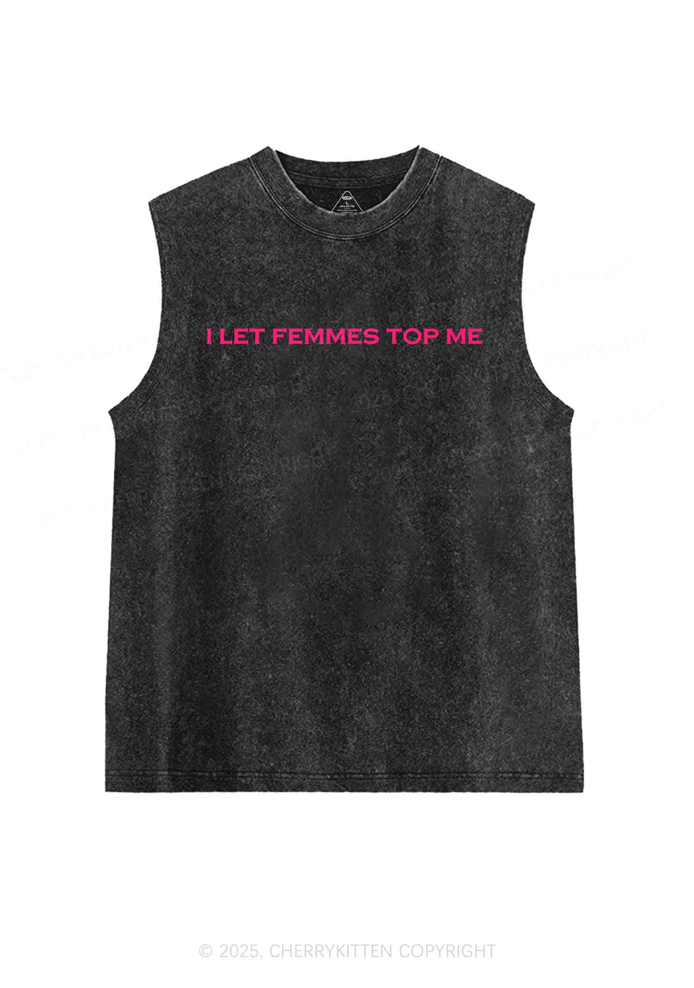 I Let Femmes Top Me Y2K Washed Tank Cherrykitten - Image 3