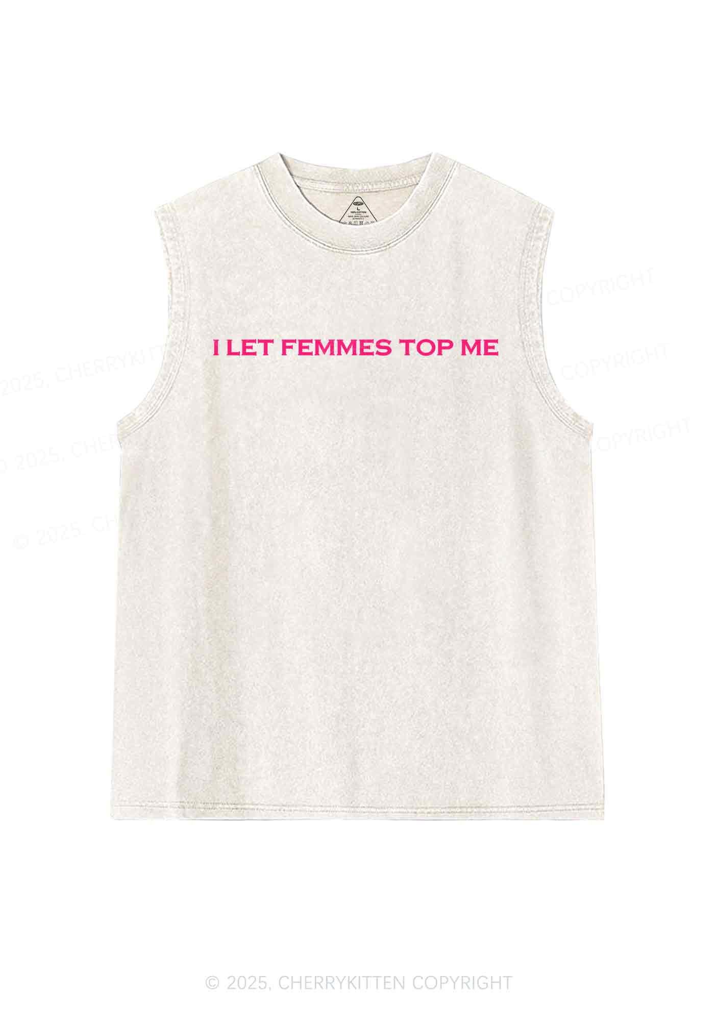 I Let Femmes Top Me Y2K Washed Tank Cherrykitten - Image 4