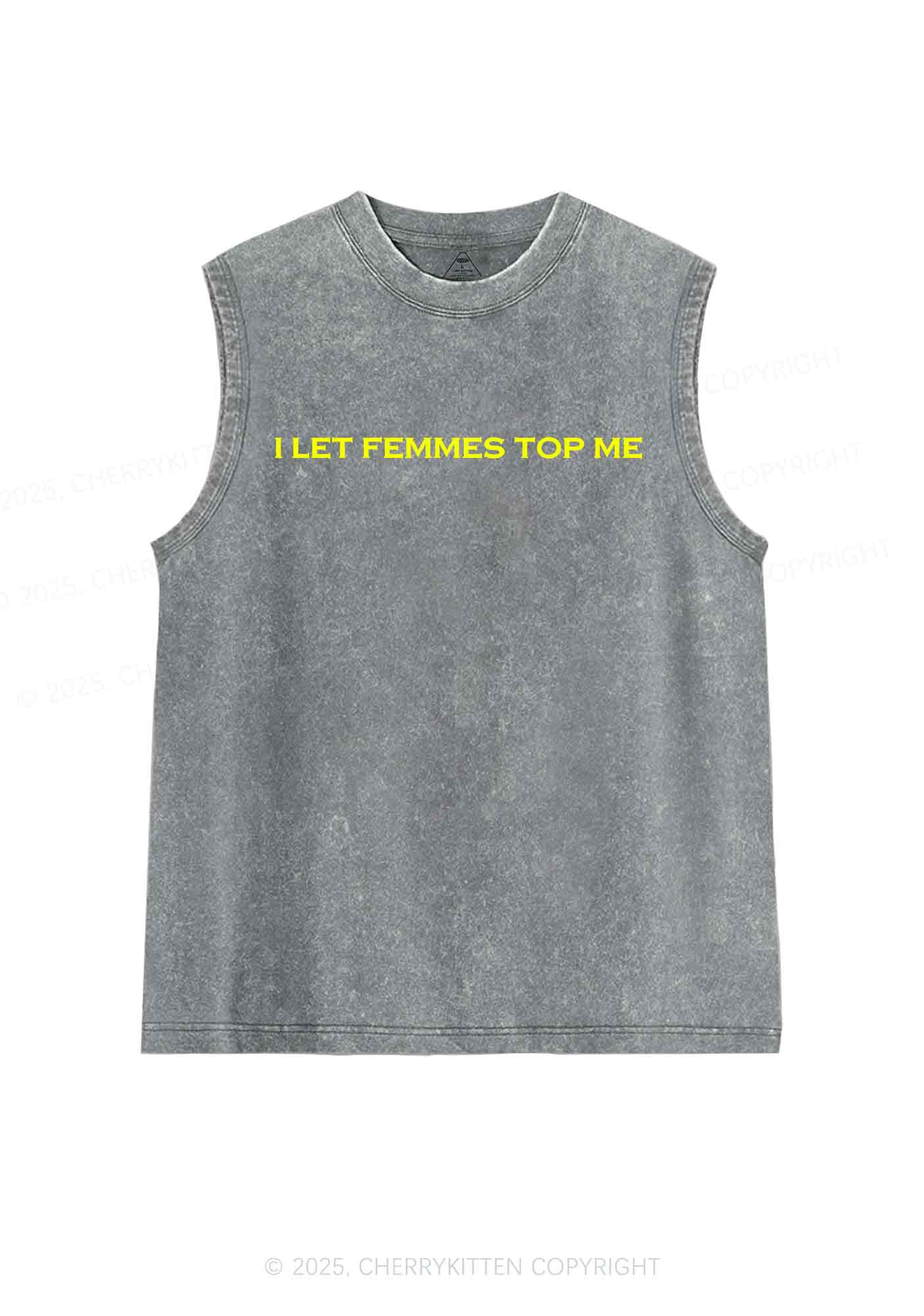 I Let Femmes Top Me Y2K Washed Tank Cherrykitten - Image 6