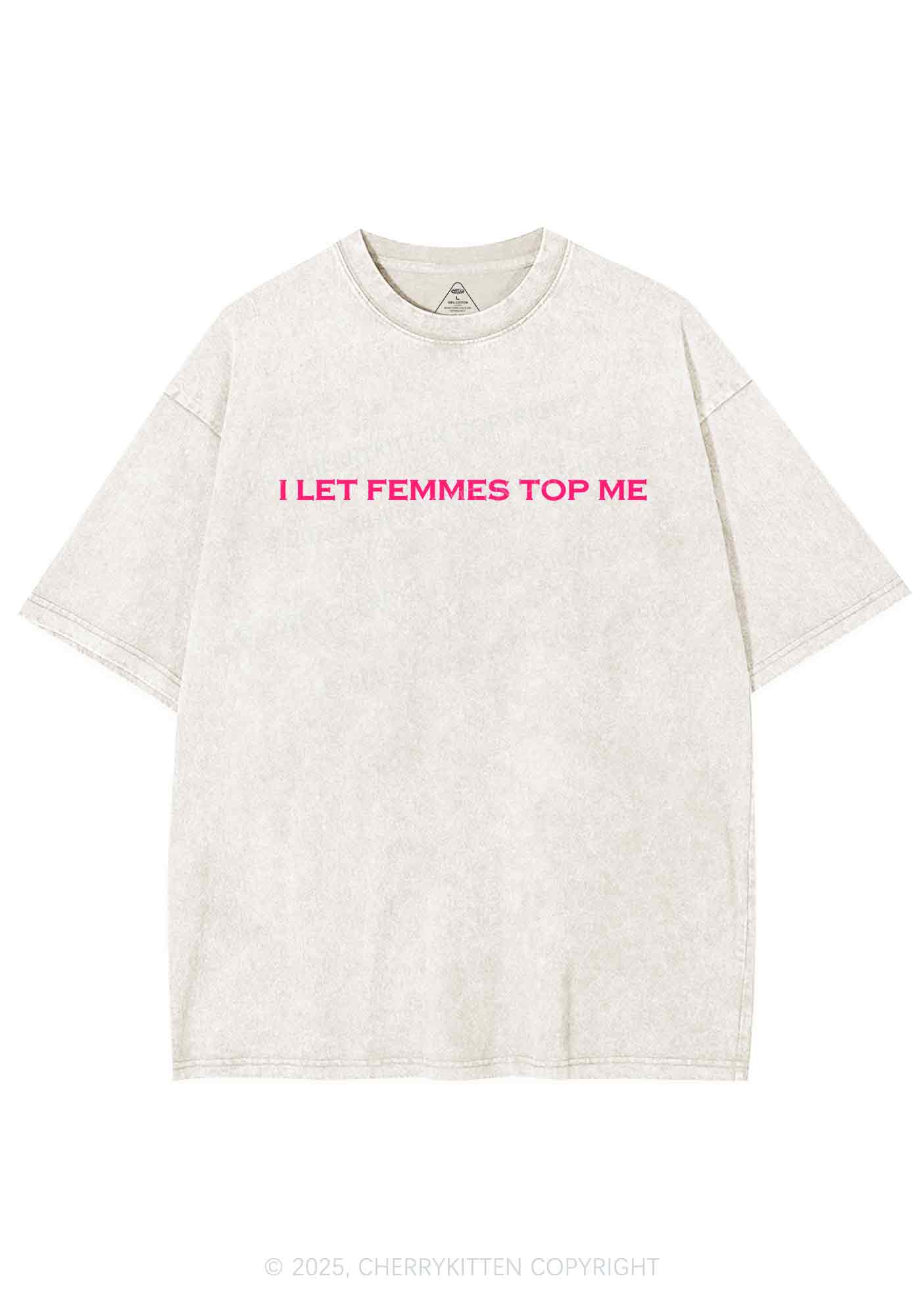 I Let Femmes Top Me Y2K Washed Tee Cherrykitten - Image 4