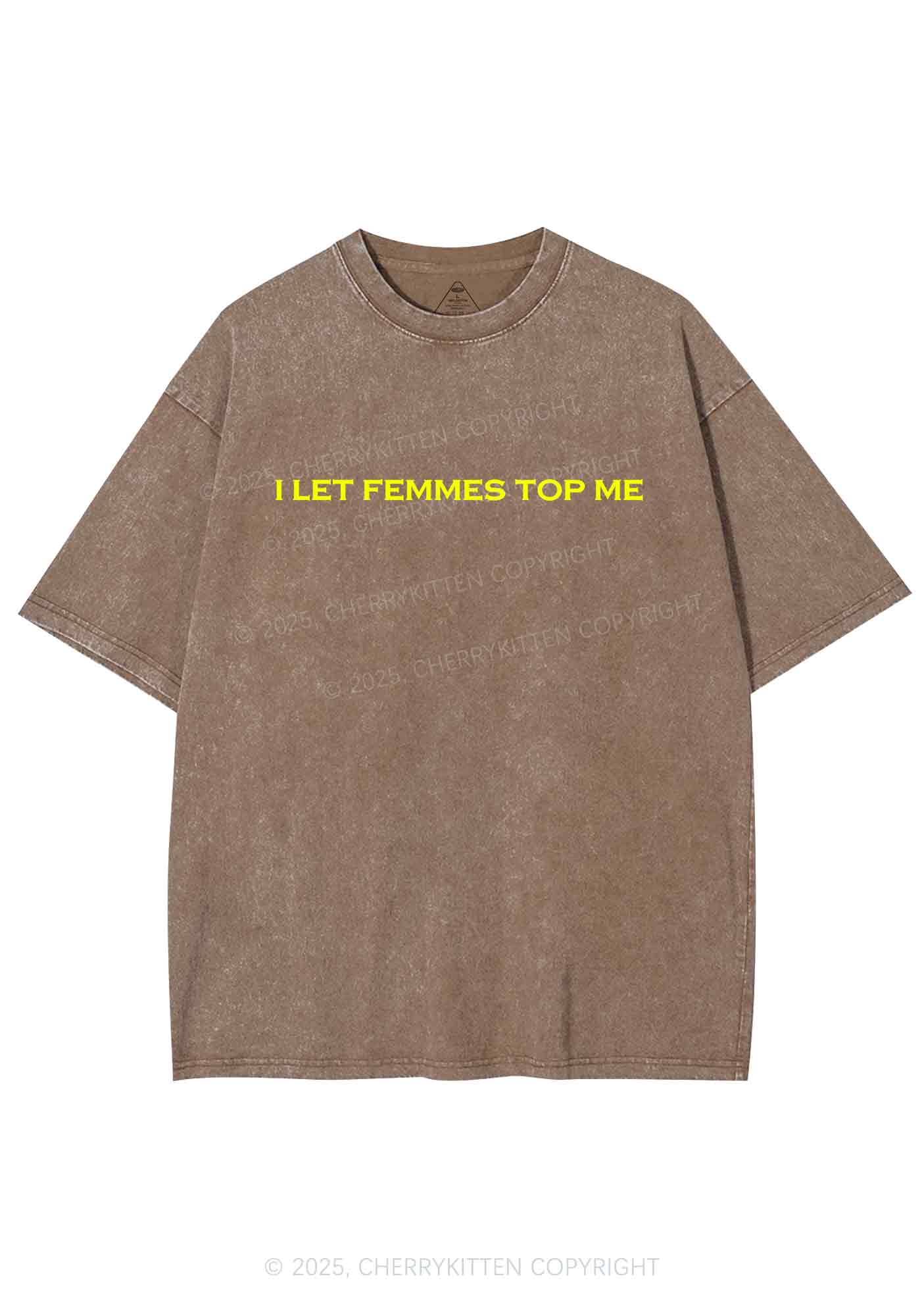 I Let Femmes Top Me Y2K Washed Tee Cherrykitten - Image 6