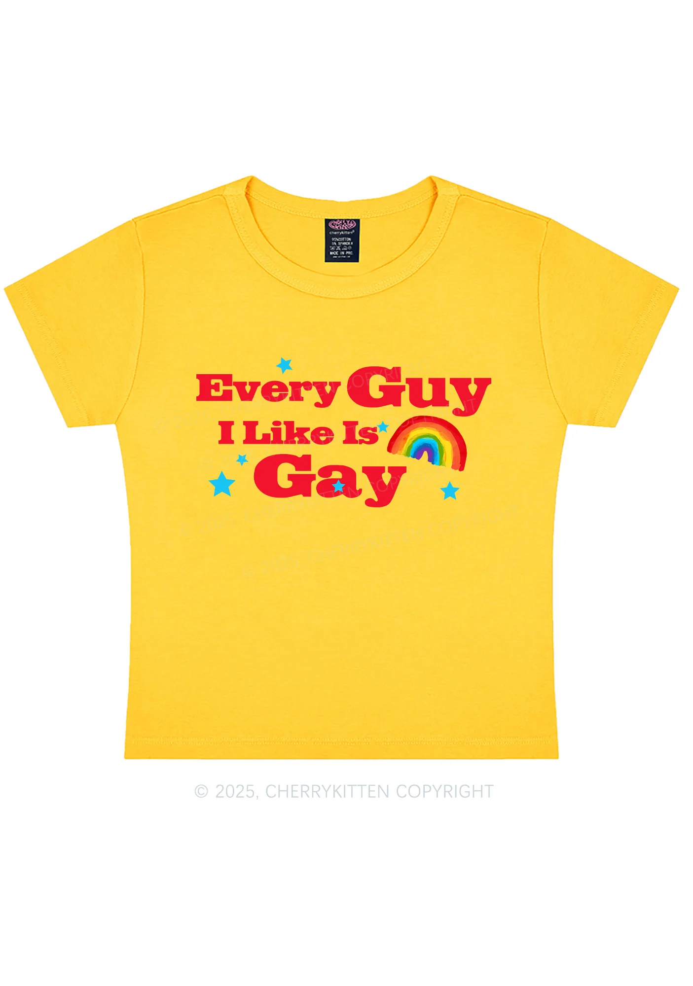I Like Gay Pride Y2K Baby Tee Cherrykitten - Image 5