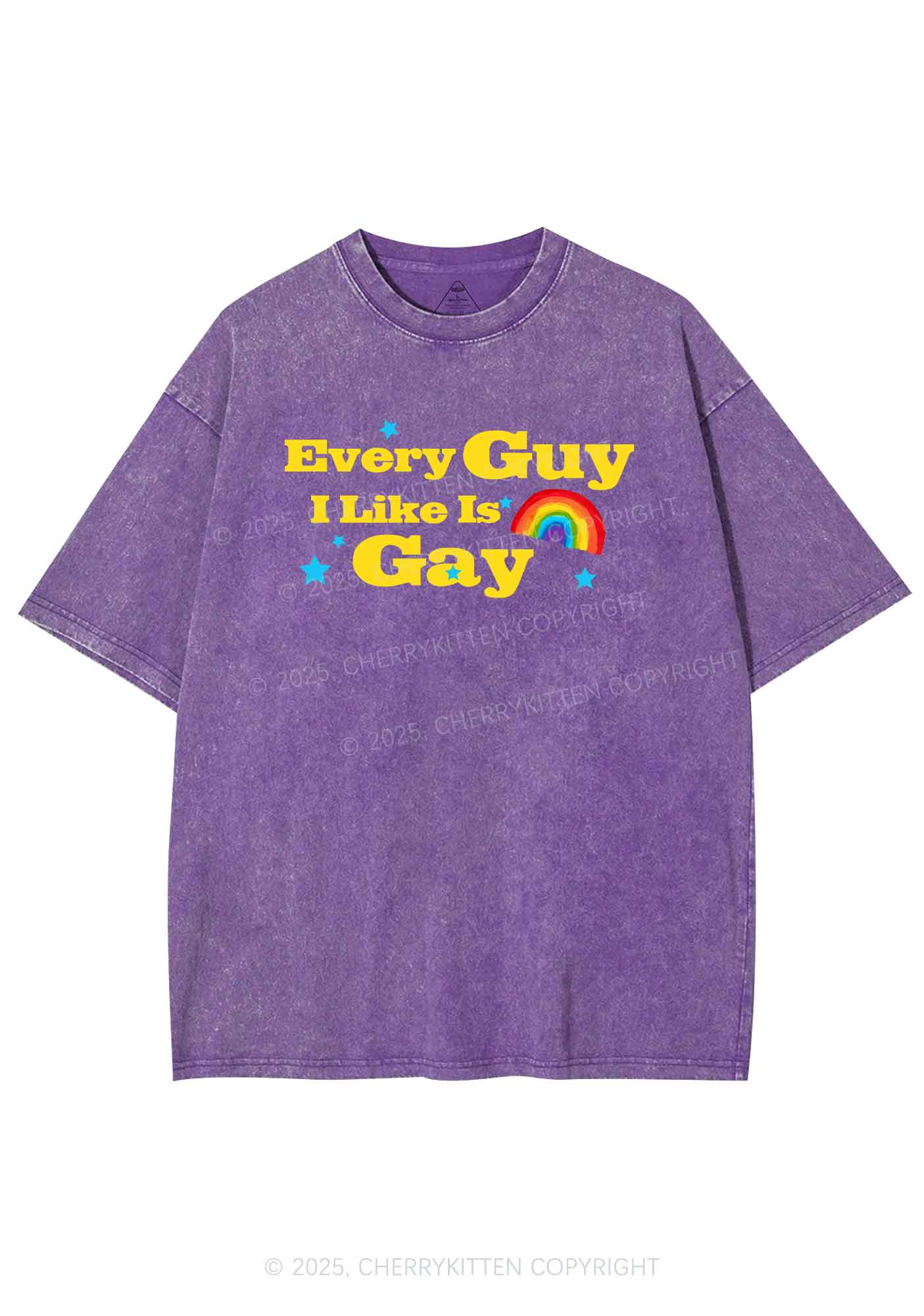 I Like Gay Pride Y2K Shirts Washed Tee Cherrykitten - Image 4