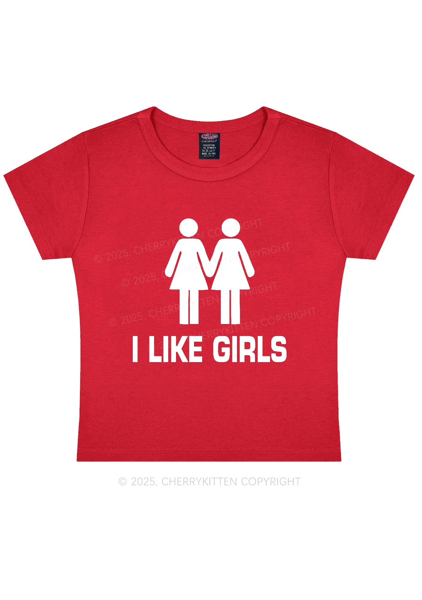 I Like Girls Pride Y2K Baby Tee Cherrykitten - Image 3
