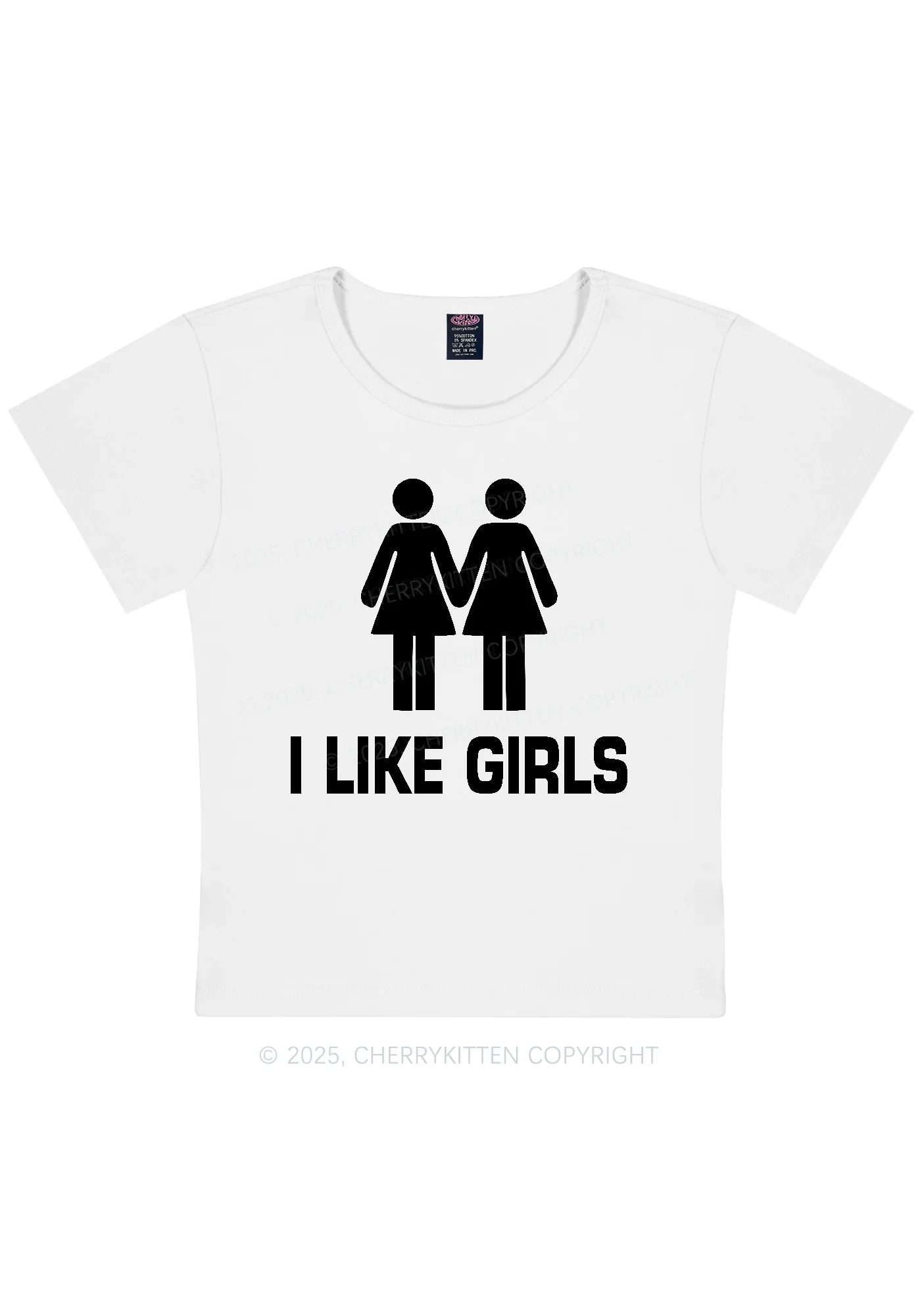 I Like Girls Pride Y2K Baby Tee Cherrykitten - Image 5
