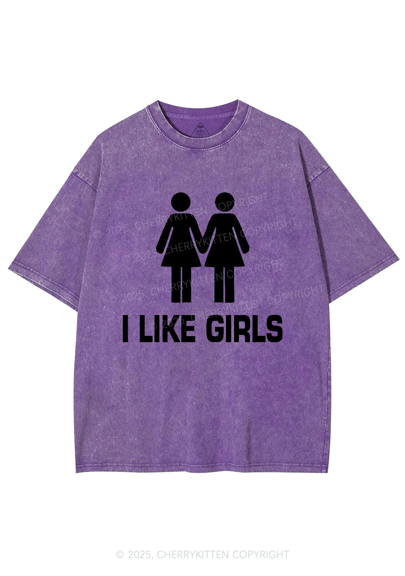 I Like Girls Pride Y2K Shirts Washed Tee Cherrykitten - Image 4