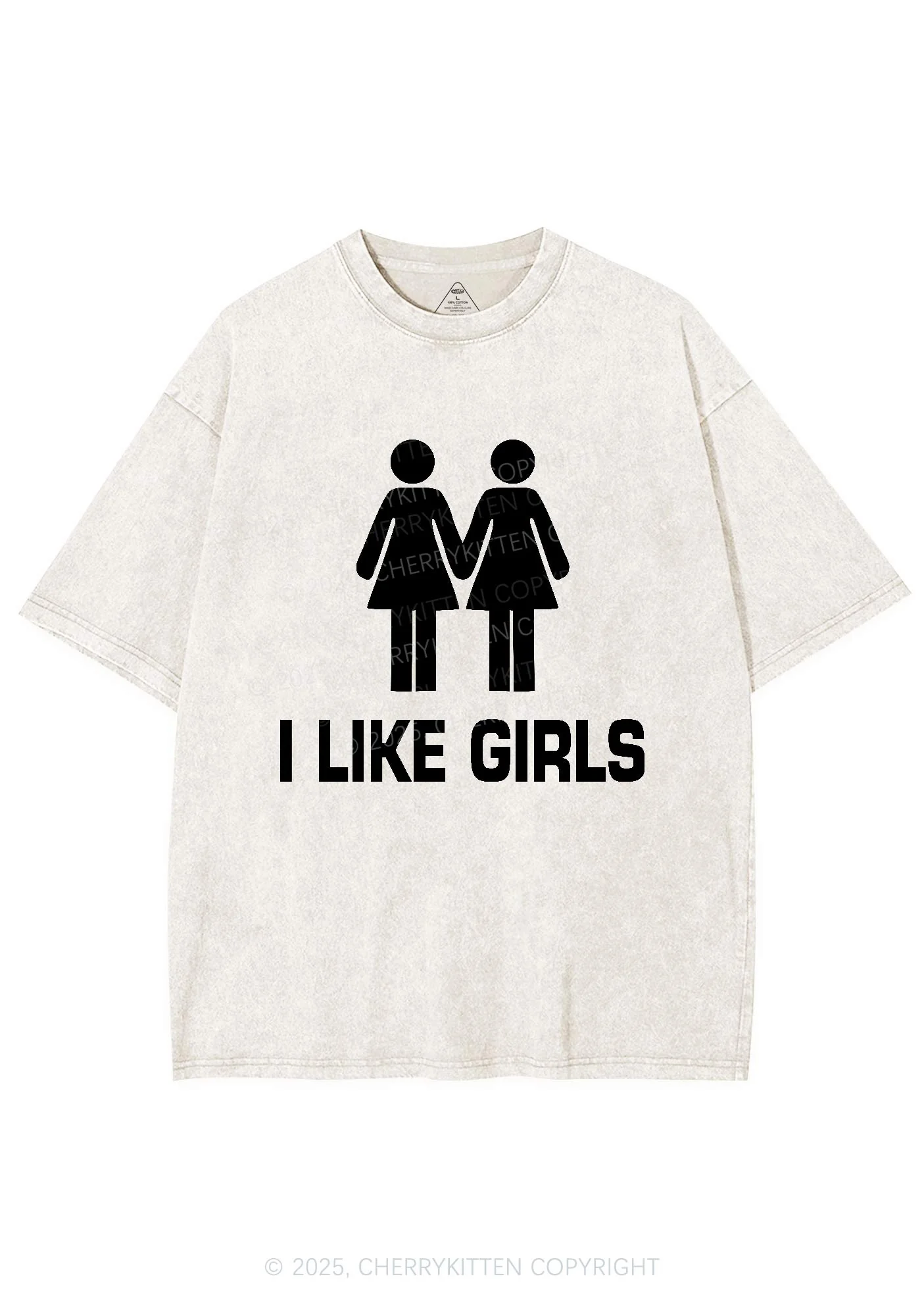 I Like Girls Pride Y2K Shirts Washed Tee Cherrykitten - Image 5