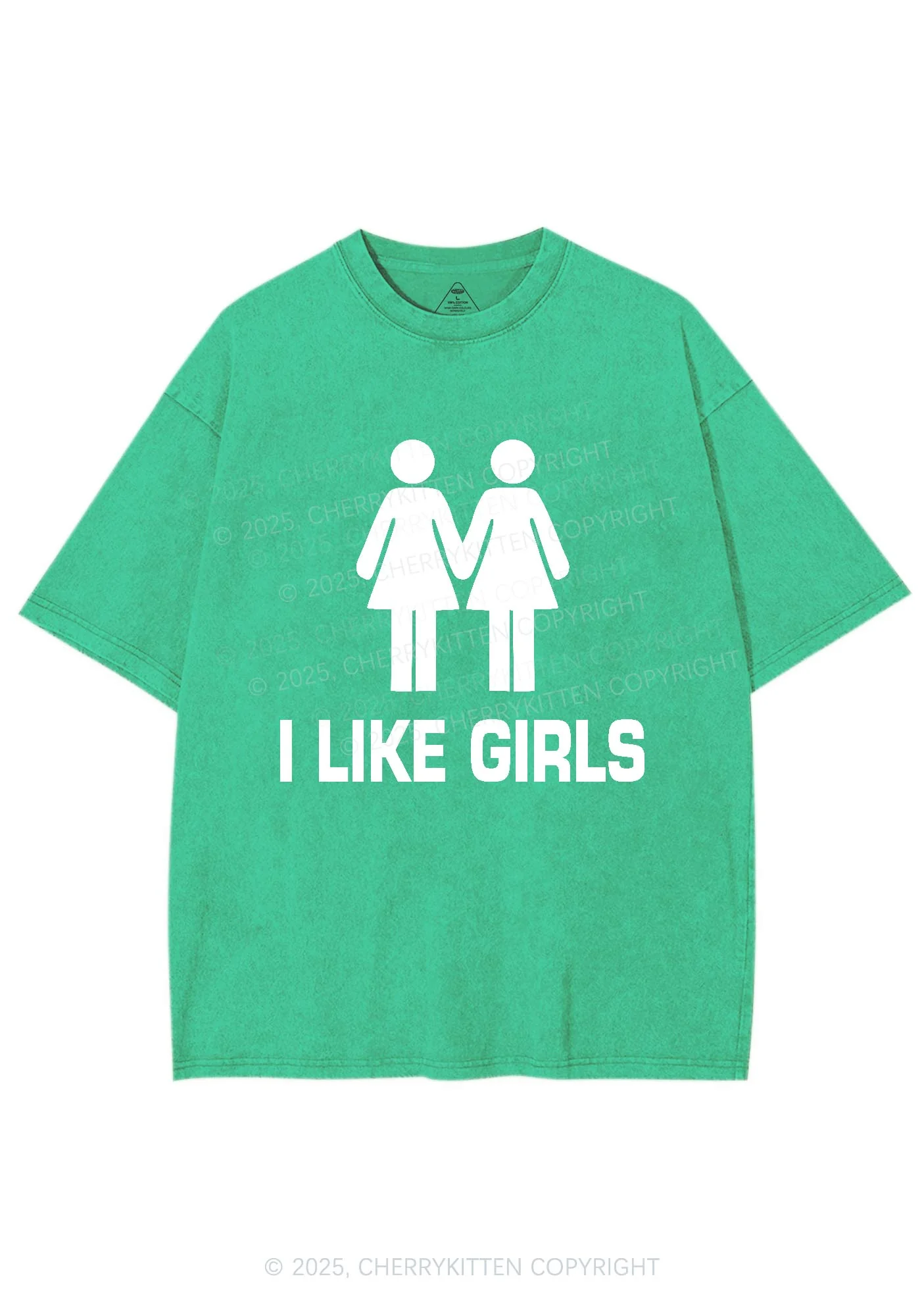 I Like Girls Pride Y2K Shirts Washed Tee Cherrykitten - Image 6