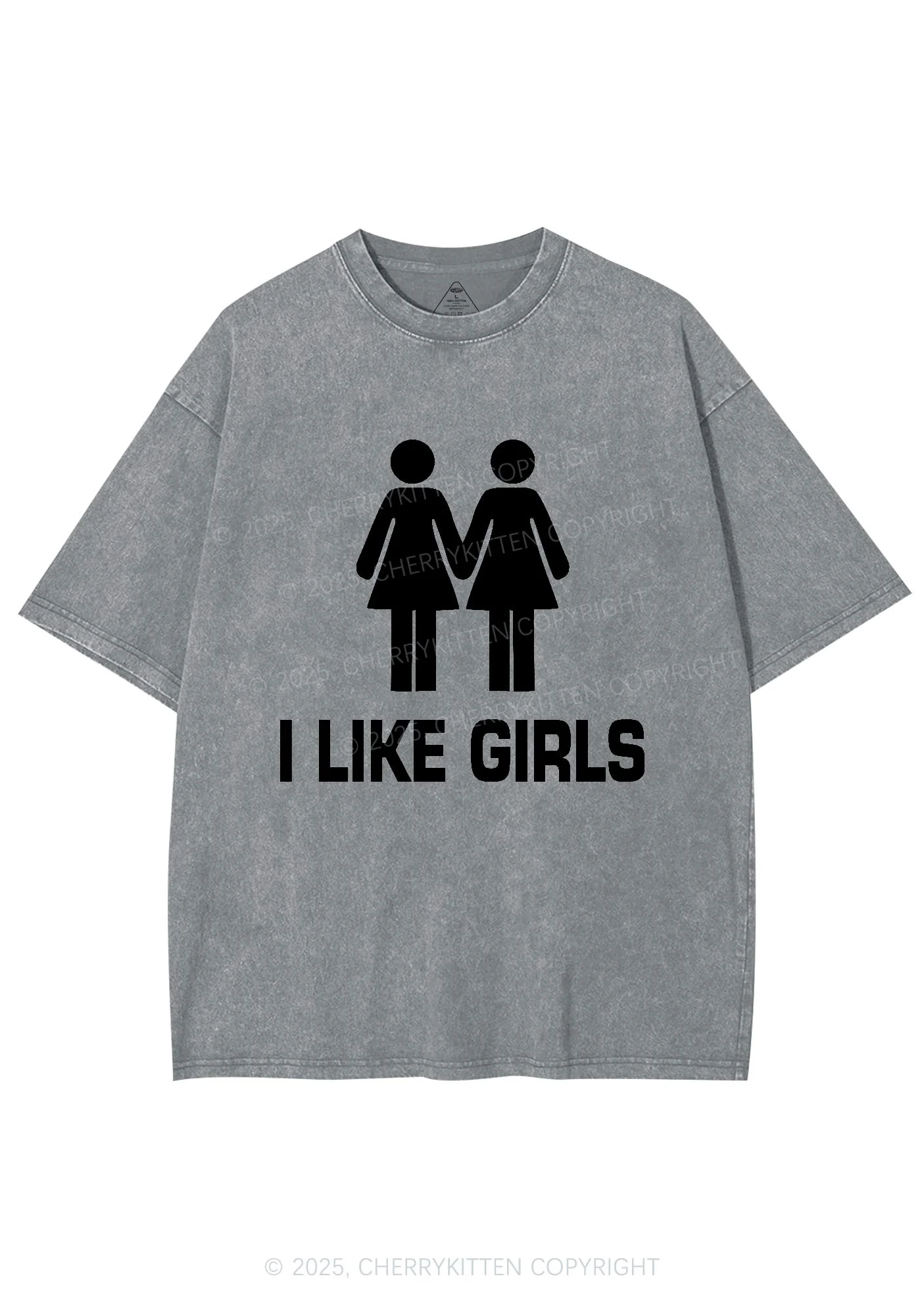I Like Girls Pride Y2K Shirts Washed Tee Cherrykitten - Image 7