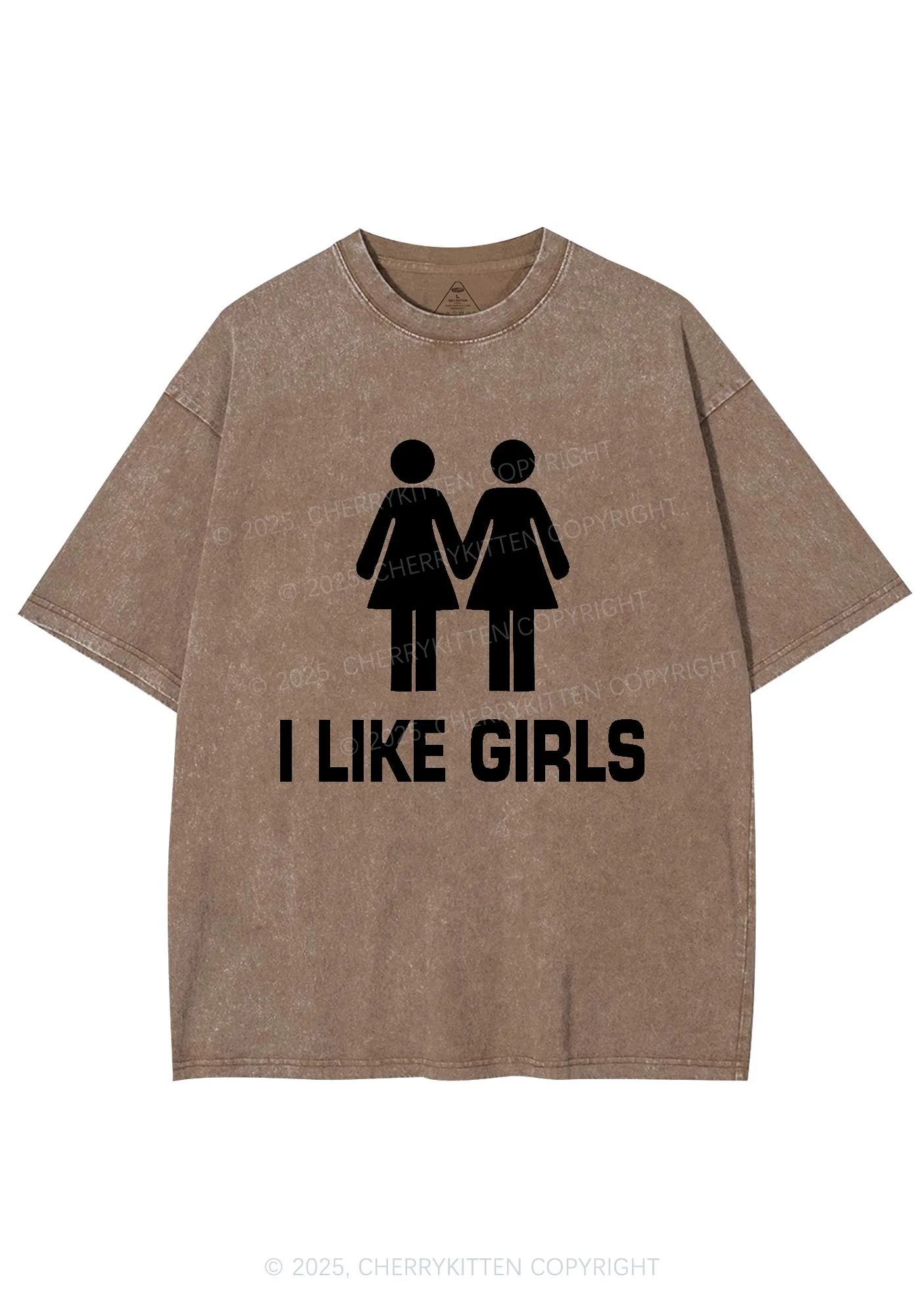 I Like Girls Pride Y2K Shirts Washed Tee Cherrykitten - Image 8