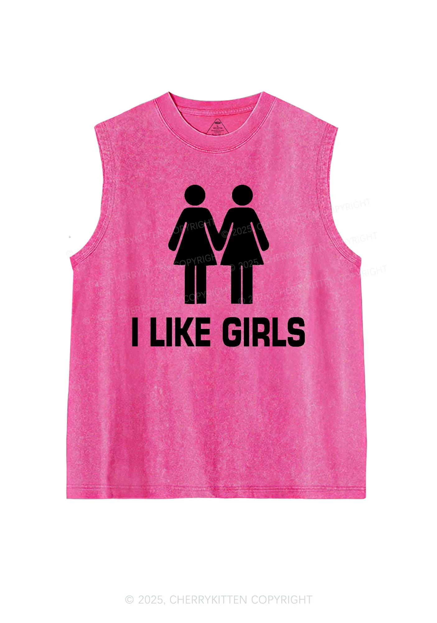 I Like Girls Pride Y2K Washed Muscle Tank Cherrykitten - Image 3