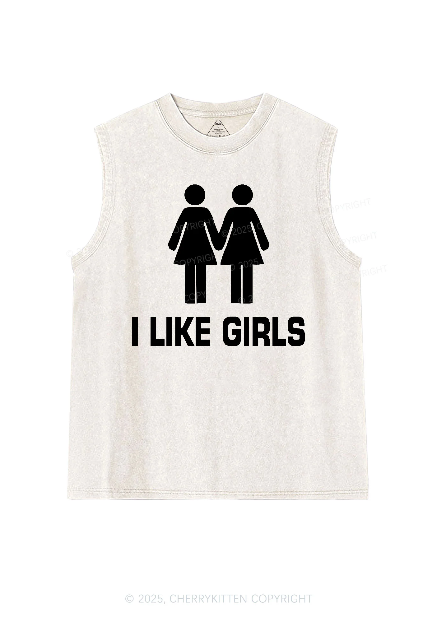 I Like Girls Pride Y2K Washed Muscle Tank Cherrykitten - Image 4