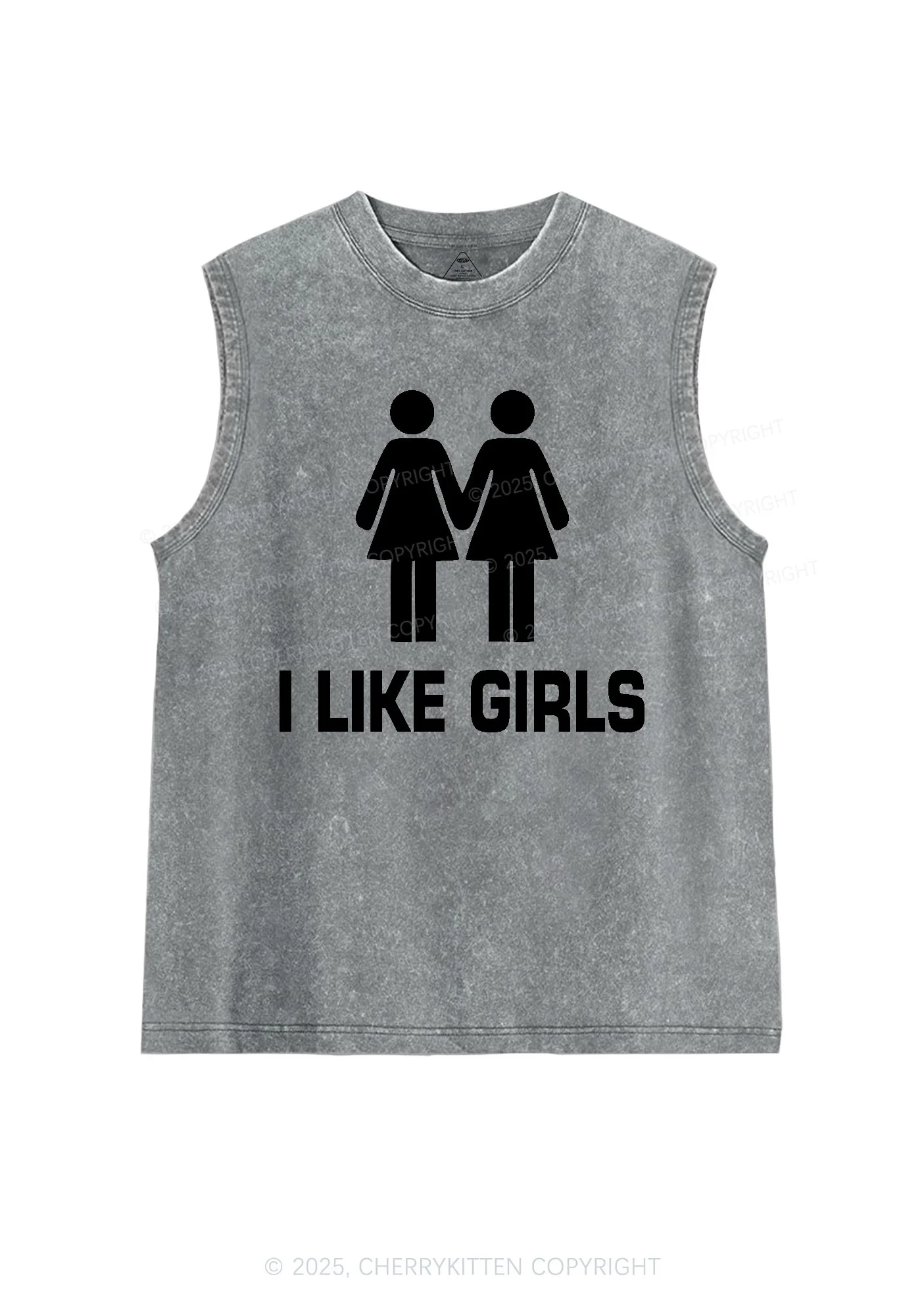 I Like Girls Pride Y2K Washed Muscle Tank Cherrykitten - Image 5