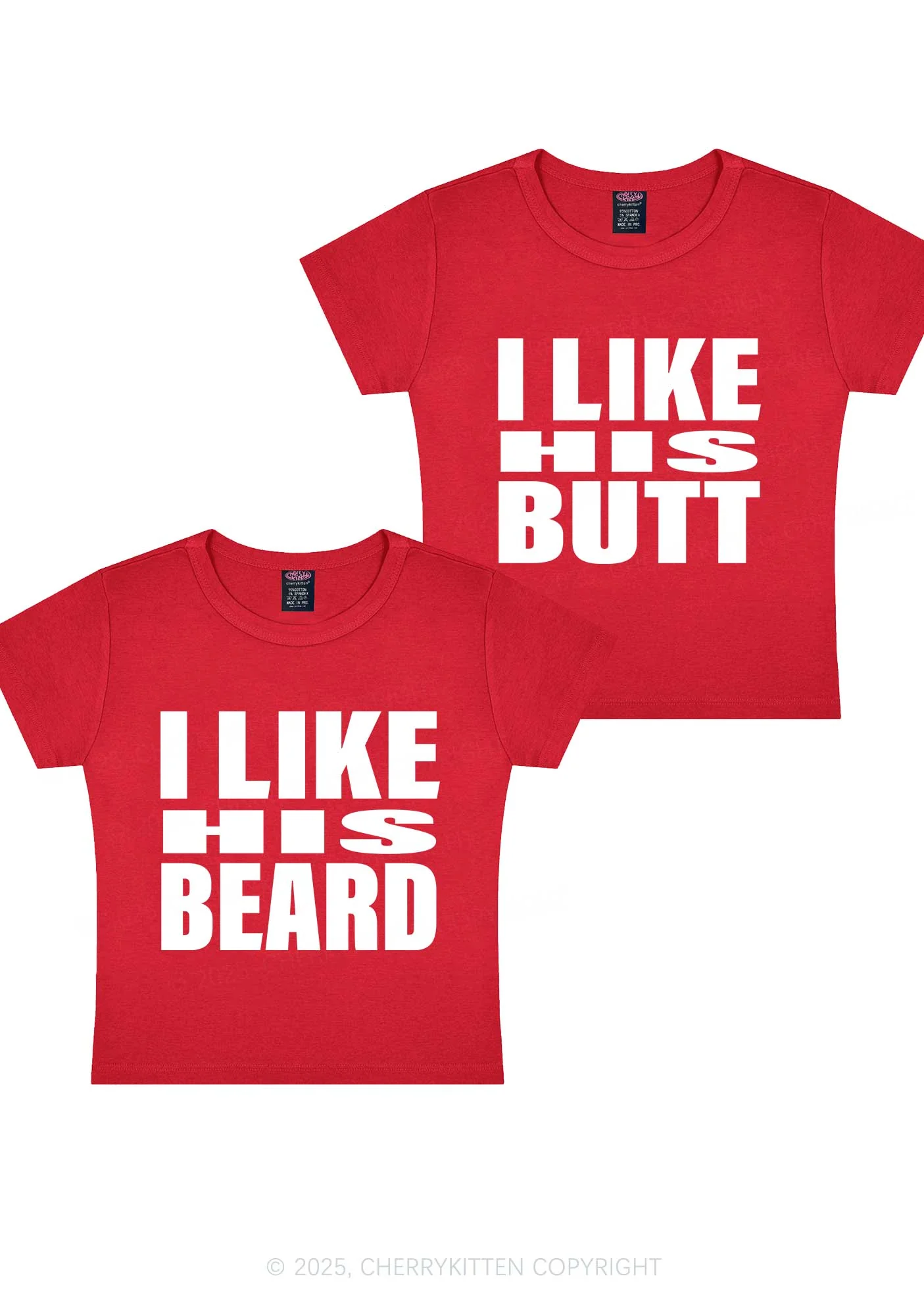I Like His Beard Y2K Valentine's Day Baby Tee Cherrykitten - Image 5