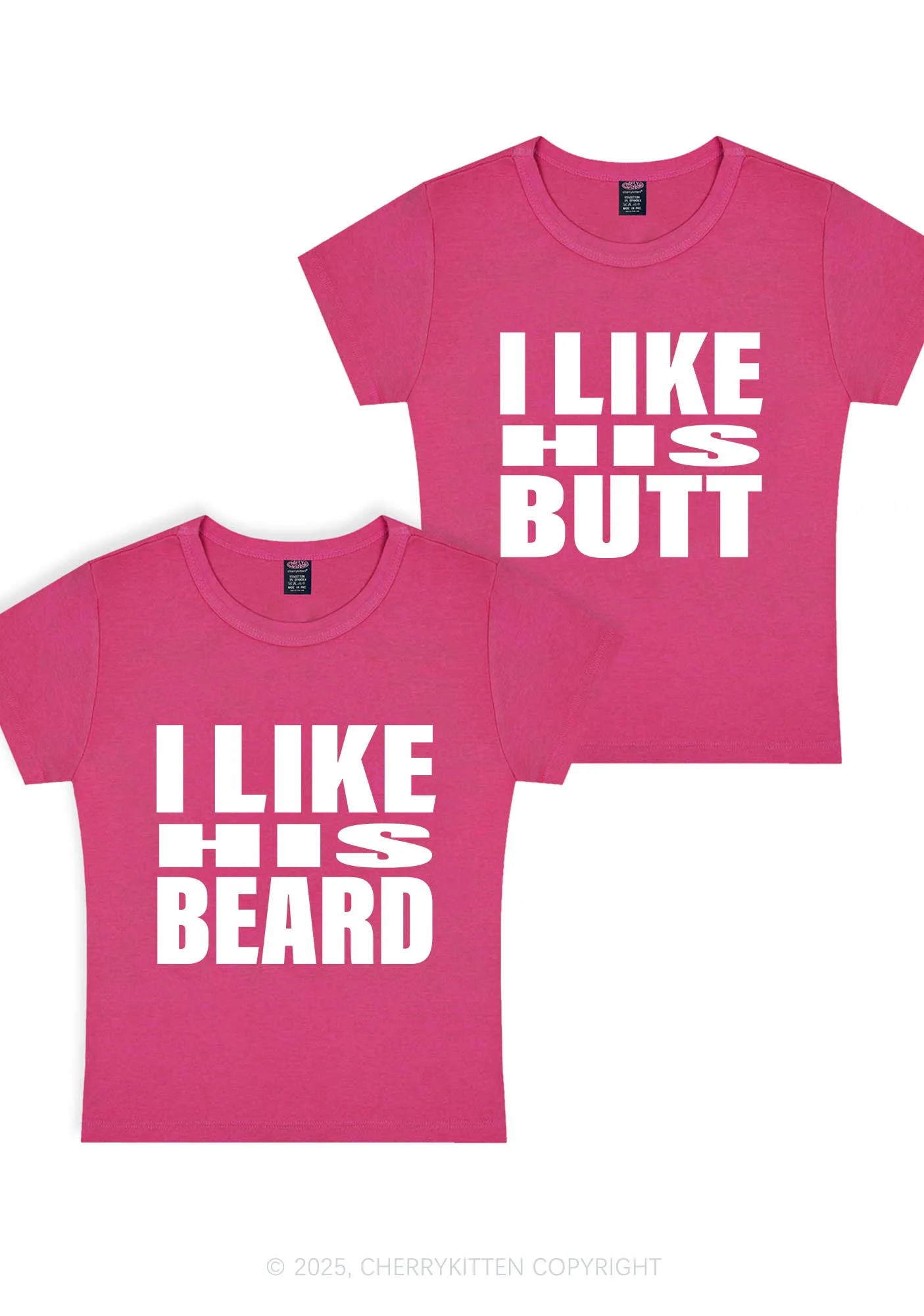 I Like His Beard Y2K Valentine's Day Baby Tee Cherrykitten - Image 6