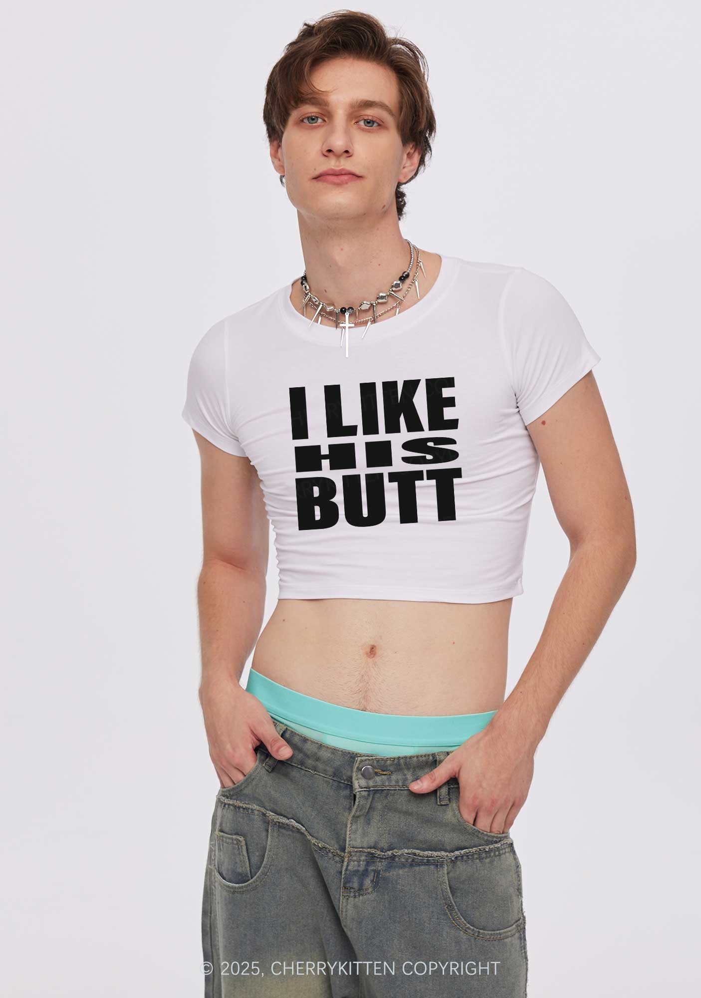 I Like His Beard Y2K Valentine's Day Couple Shirt Cherrykitten - Image 3