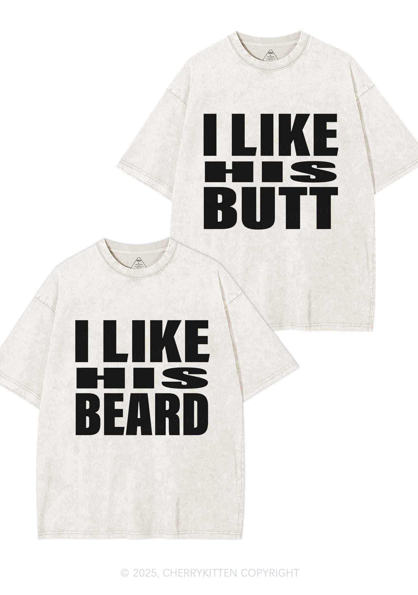 I Like His Beard Y2K Valentine's Day Washed Tee Cherrykitten - Image 8