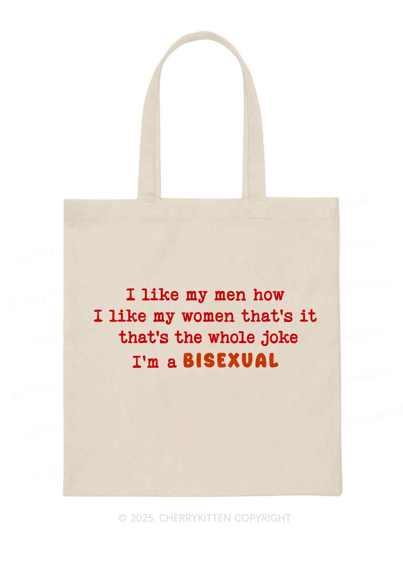 Im A Bisexual Pride Y2K Canvas Tote Bag Cherrykitten - Image 3