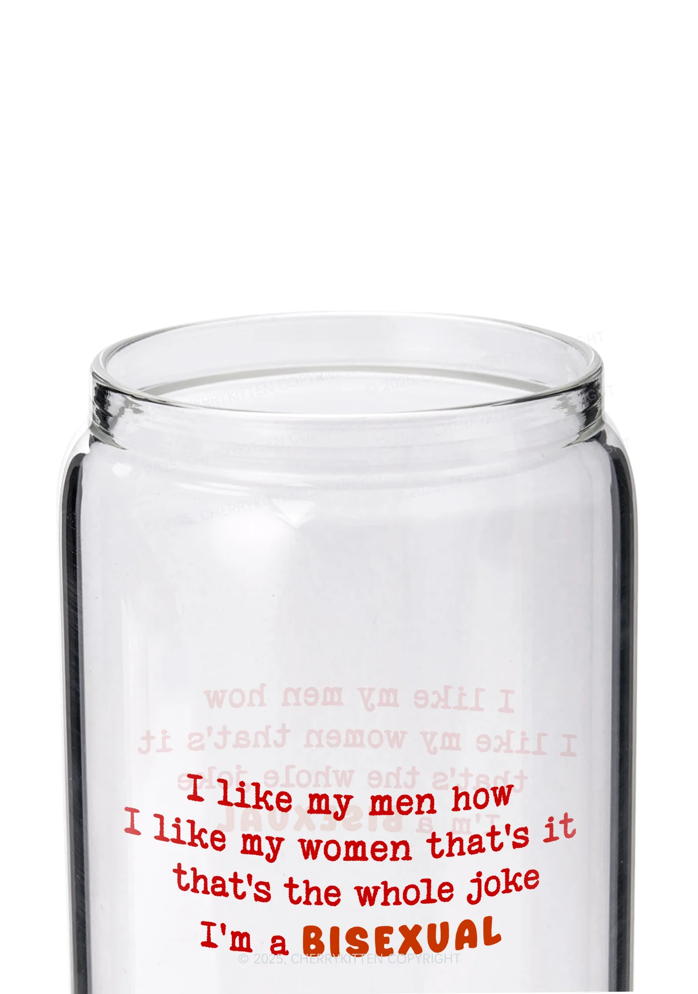 Im A Bisexual Pride Y2K Printed Glass Cup Cherrykitten - Image 2