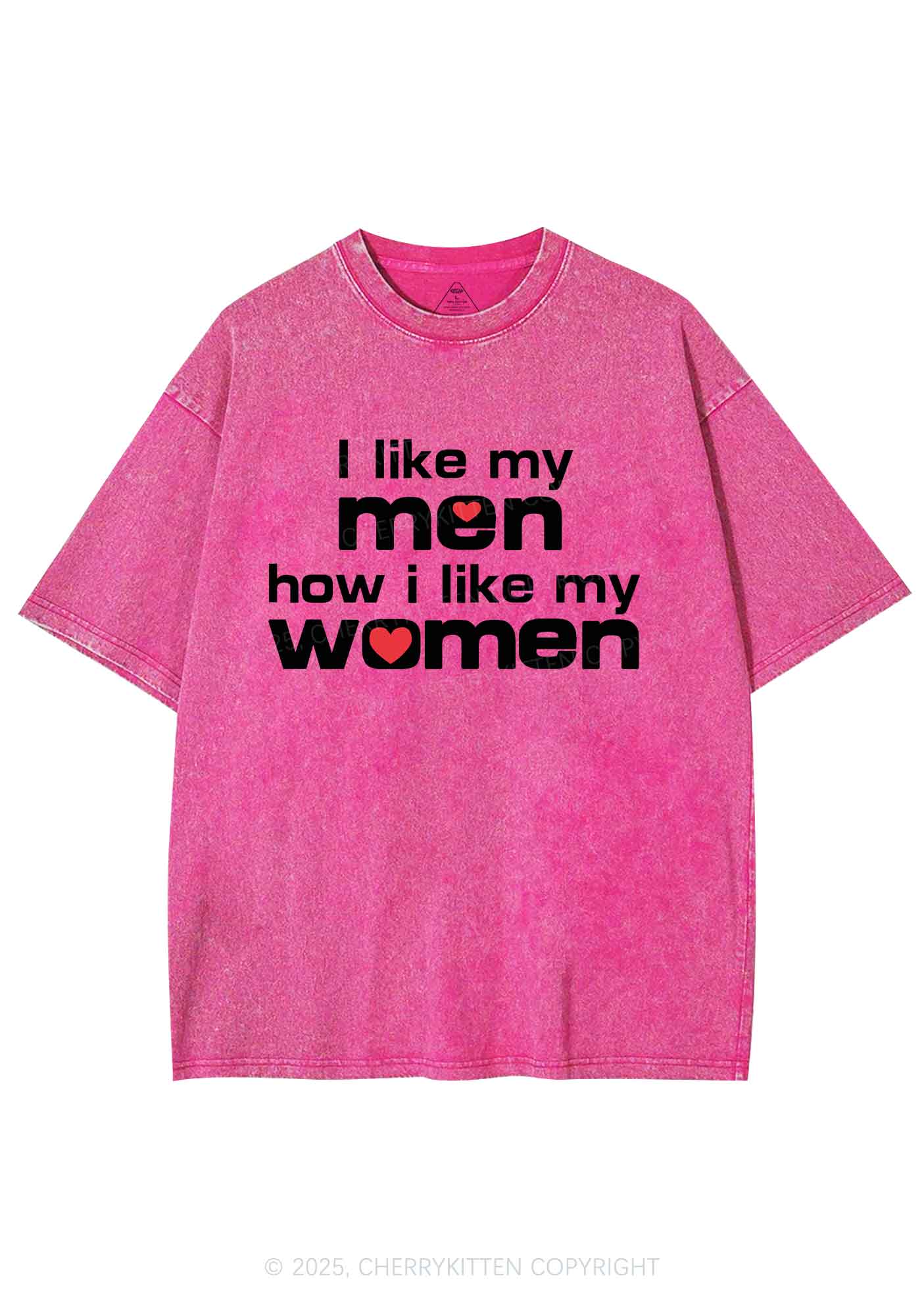 I Like My Men Pride Y2K Shirts Washed Tee Cherrykitten - Image 3