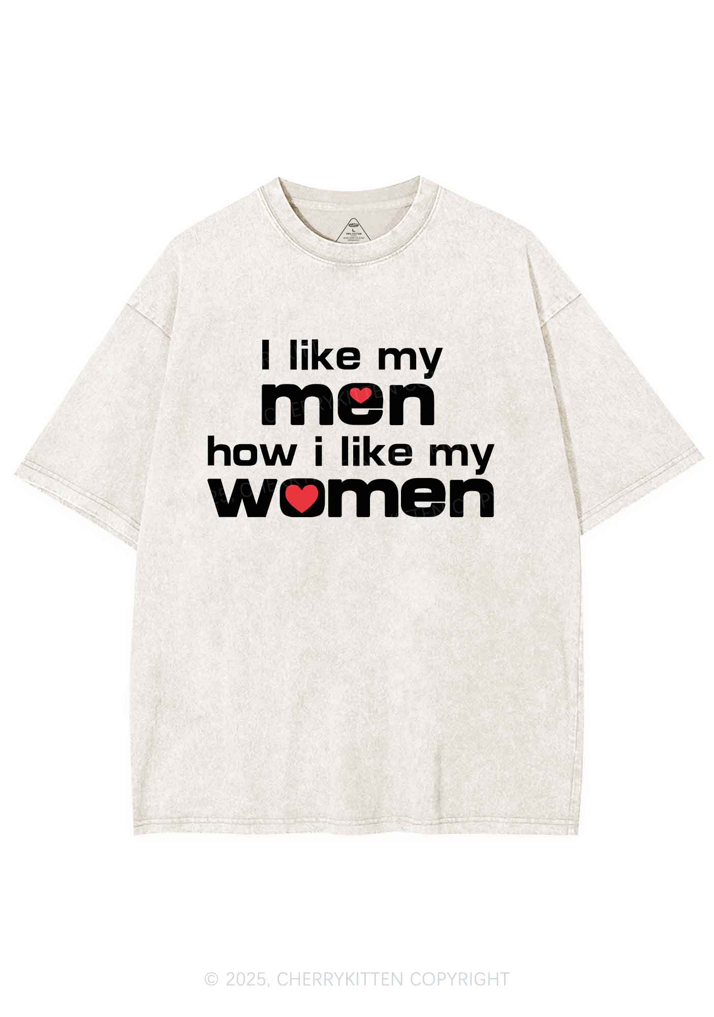 I Like My Men Pride Y2K Shirts Washed Tee Cherrykitten - Image 5