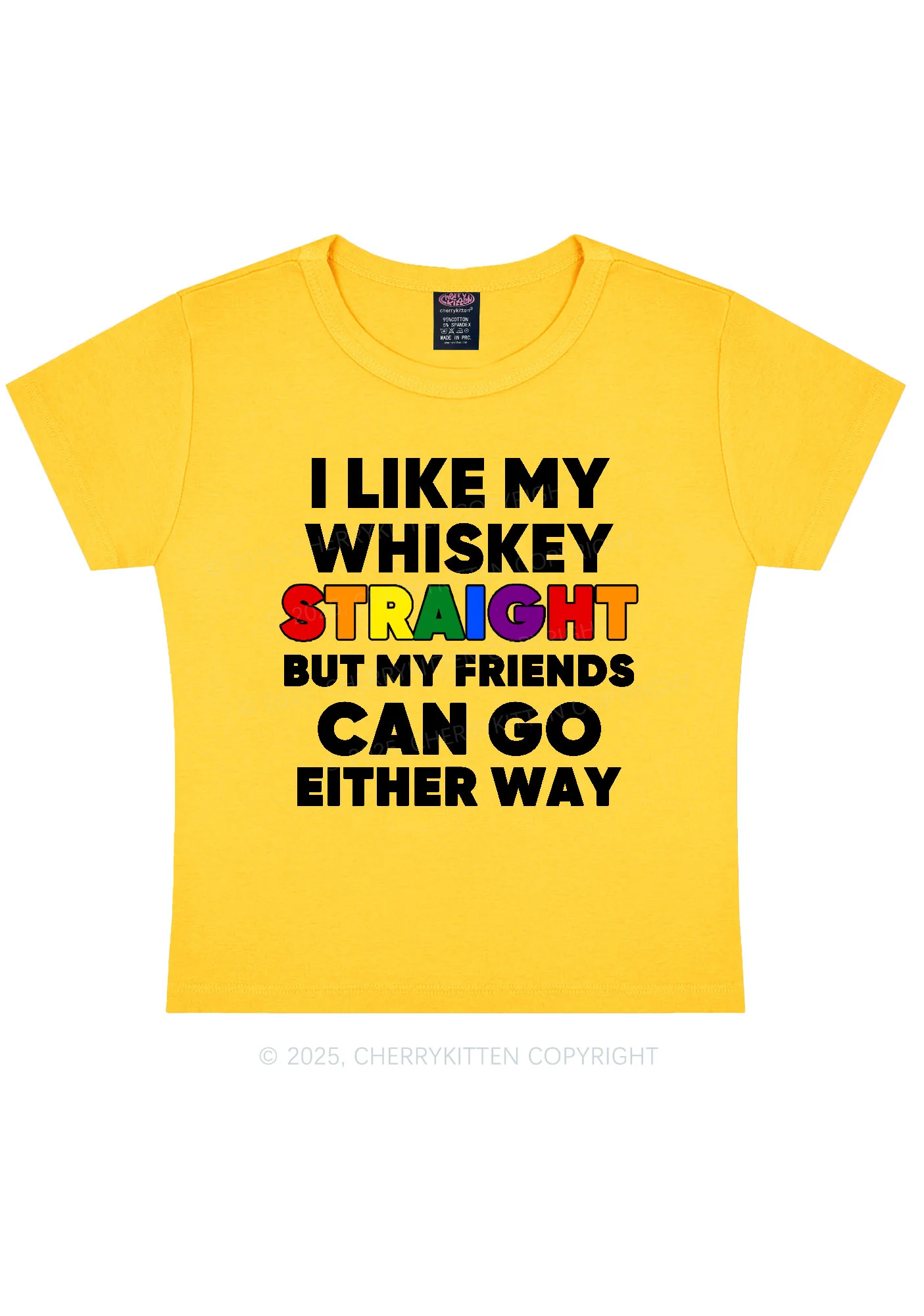 I Like Straight Pride Y2K Baby Tee Cherrykitten - Image 3