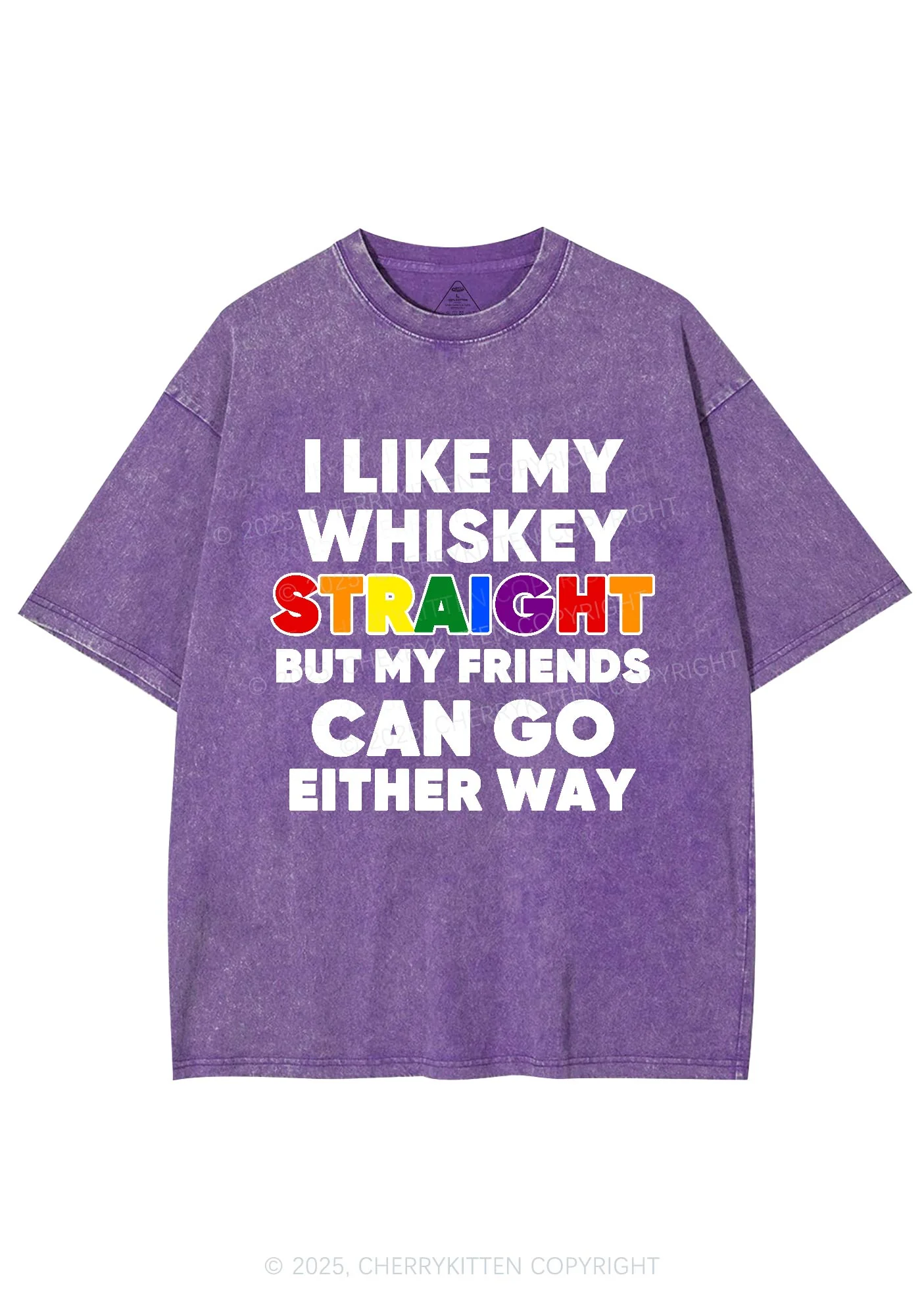 I Like Straight Pride Y2K Shirts Washed Tee Cherrykitten - Image 4