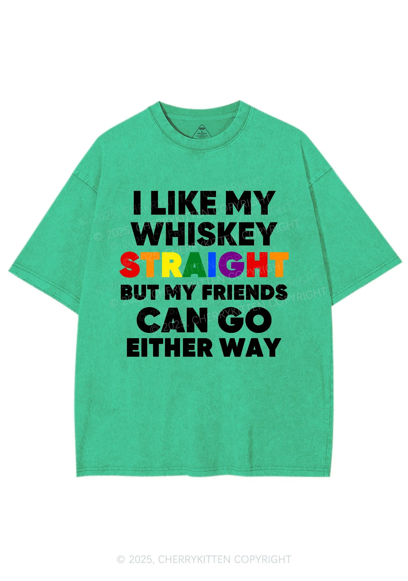 I Like Straight Pride Y2K Shirts Washed Tee Cherrykitten - Image 6