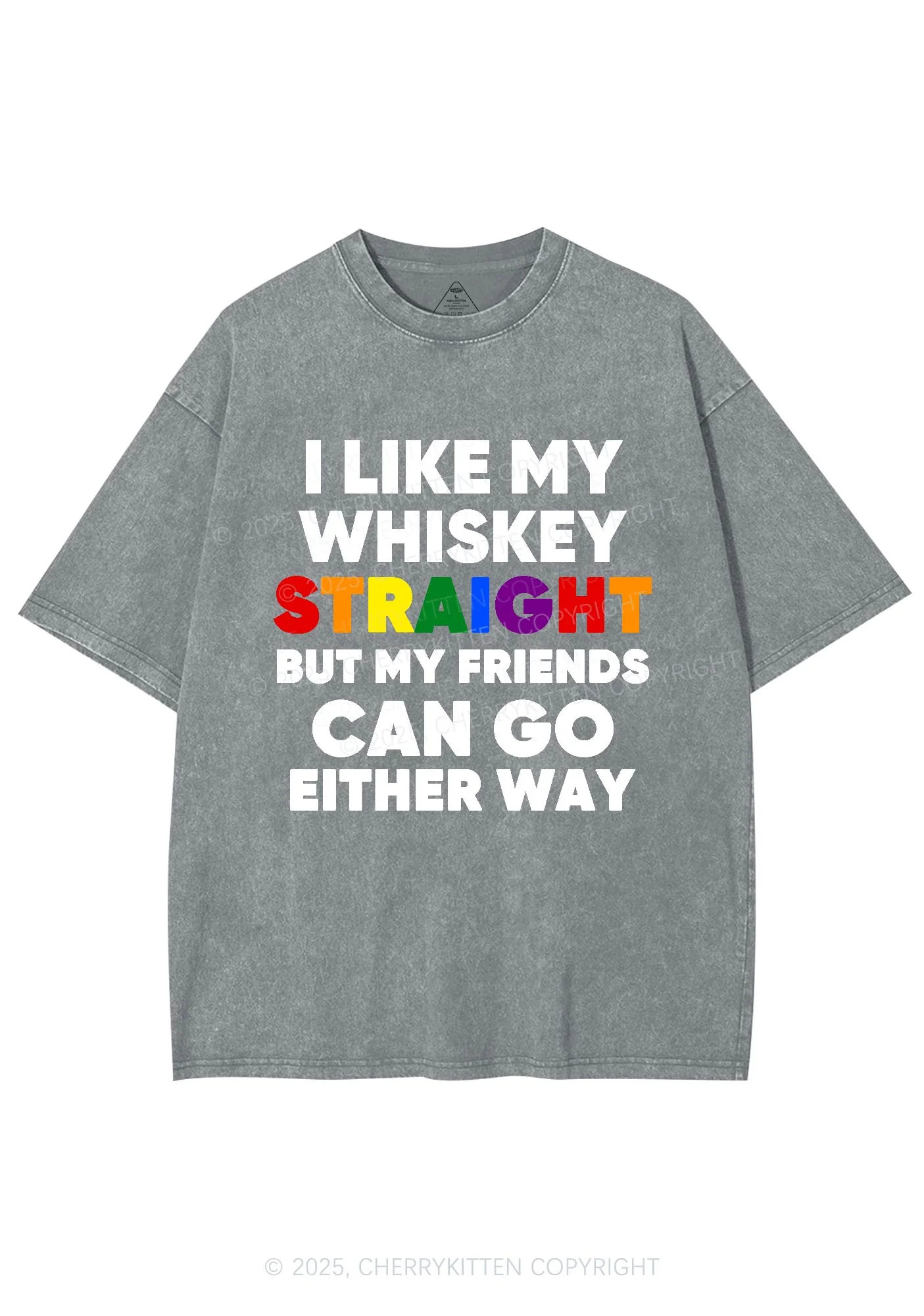 I Like Straight Pride Y2K Shirts Washed Tee Cherrykitten - Image 7