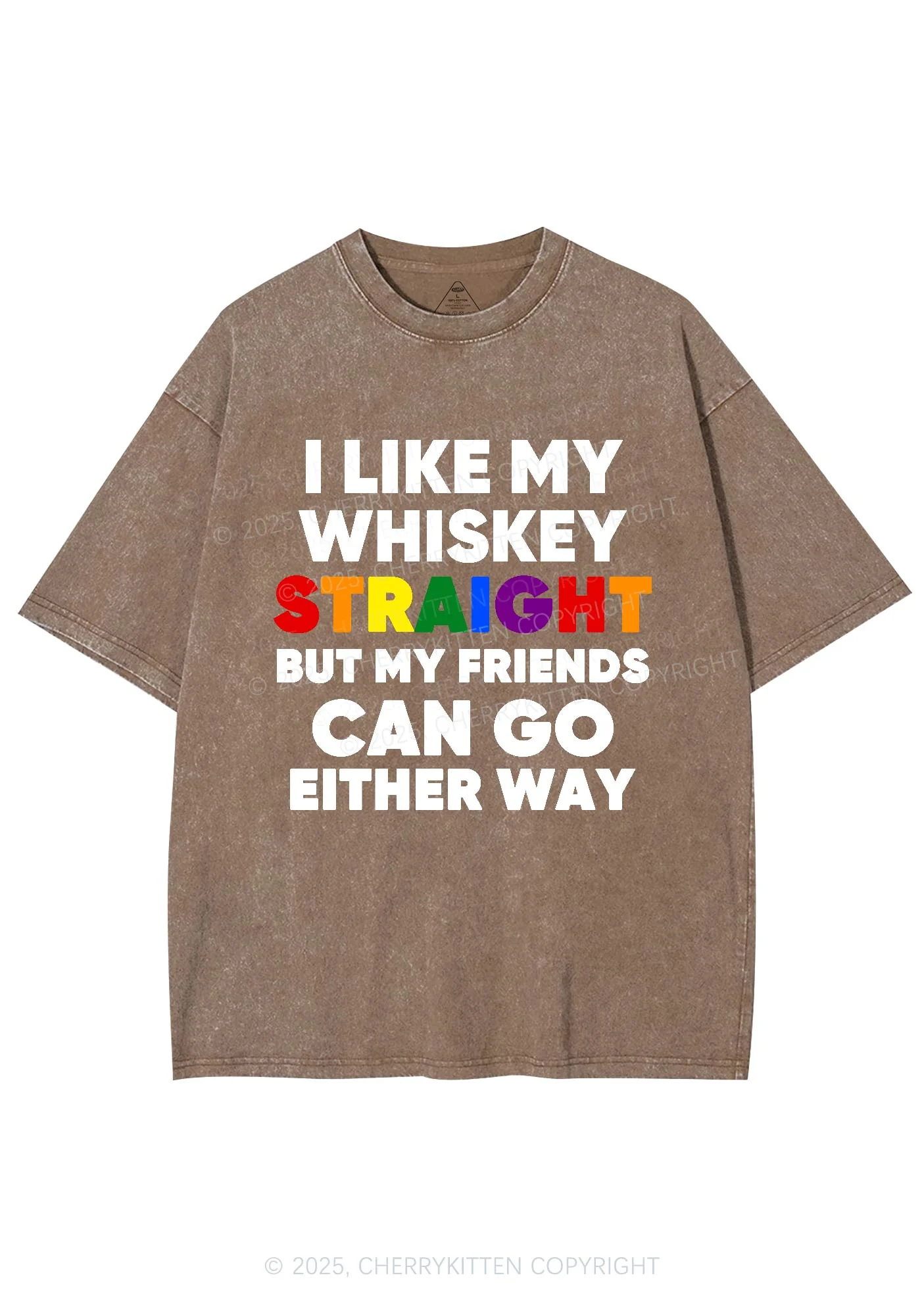 I Like Straight Pride Y2K Shirts Washed Tee Cherrykitten - Image 8