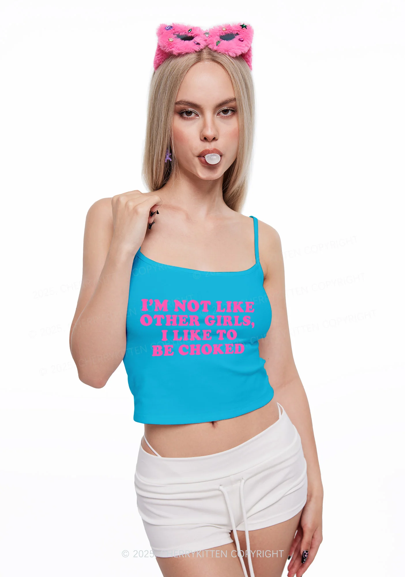 I Like To Be Choked Y2K Spaghetti Strap Cami Cherrykitten - Image 2