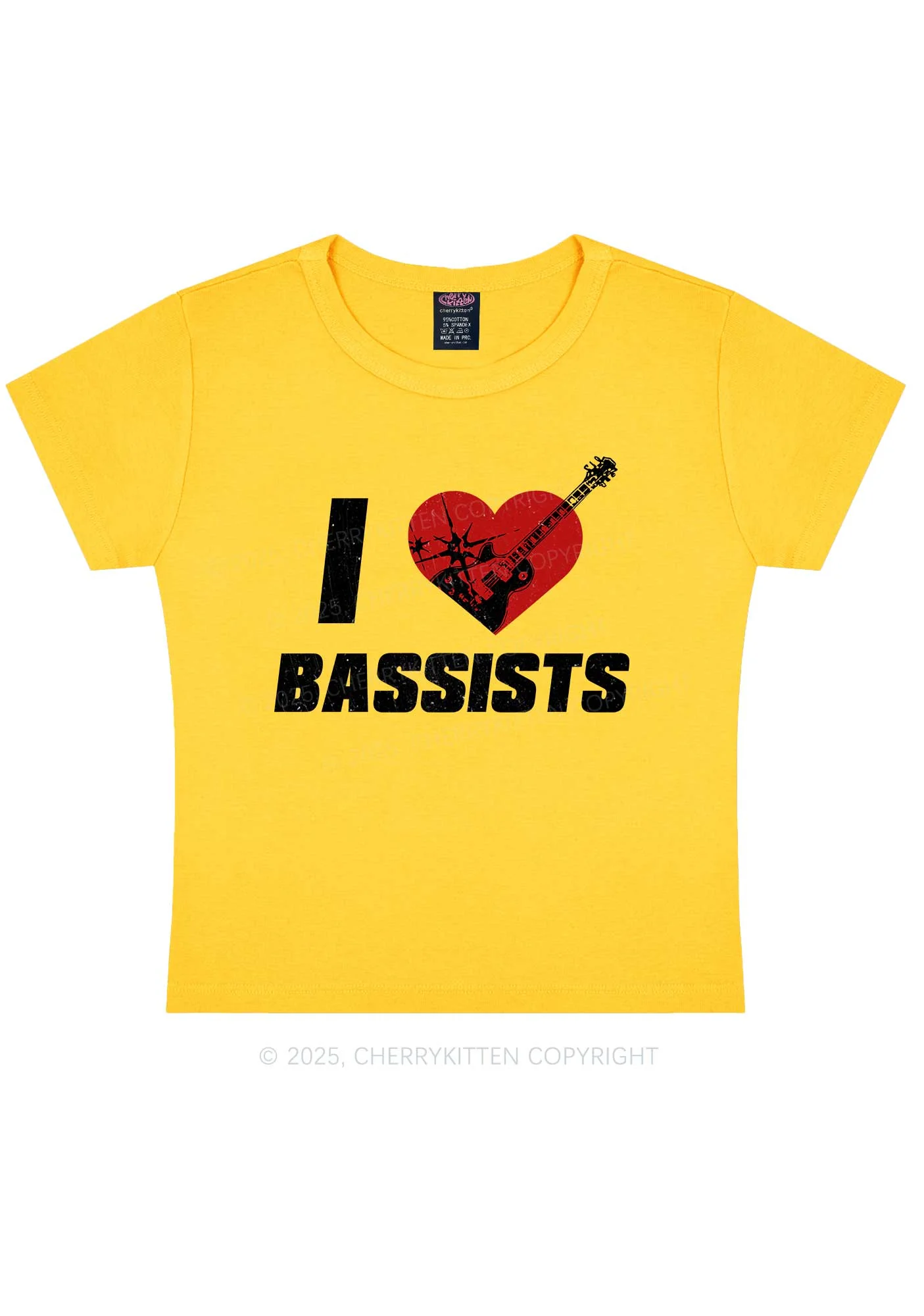 I Love Bassists Y2K Baby Tee Cherrykitten - Image 5