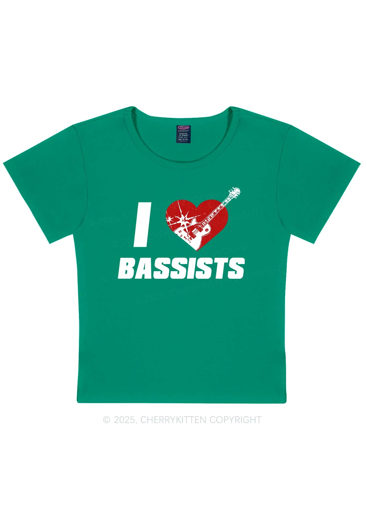 I Love Bassists Y2K Baby Tee Cherrykitten - Image 7