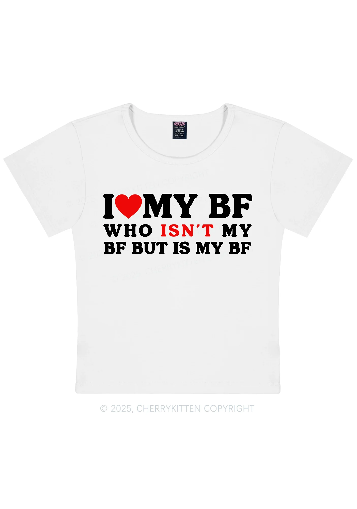I Love BF Y2K Valentine's Day Baby Tee Cherrykitten - Image 3