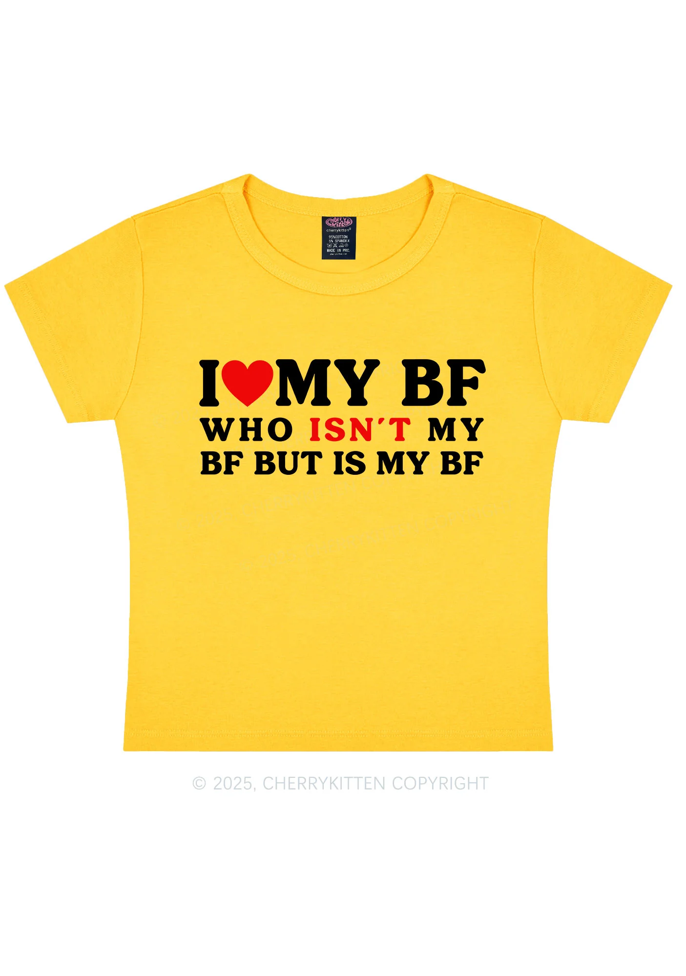 I Love BF Y2K Valentine's Day Baby Tee Cherrykitten - Image 4