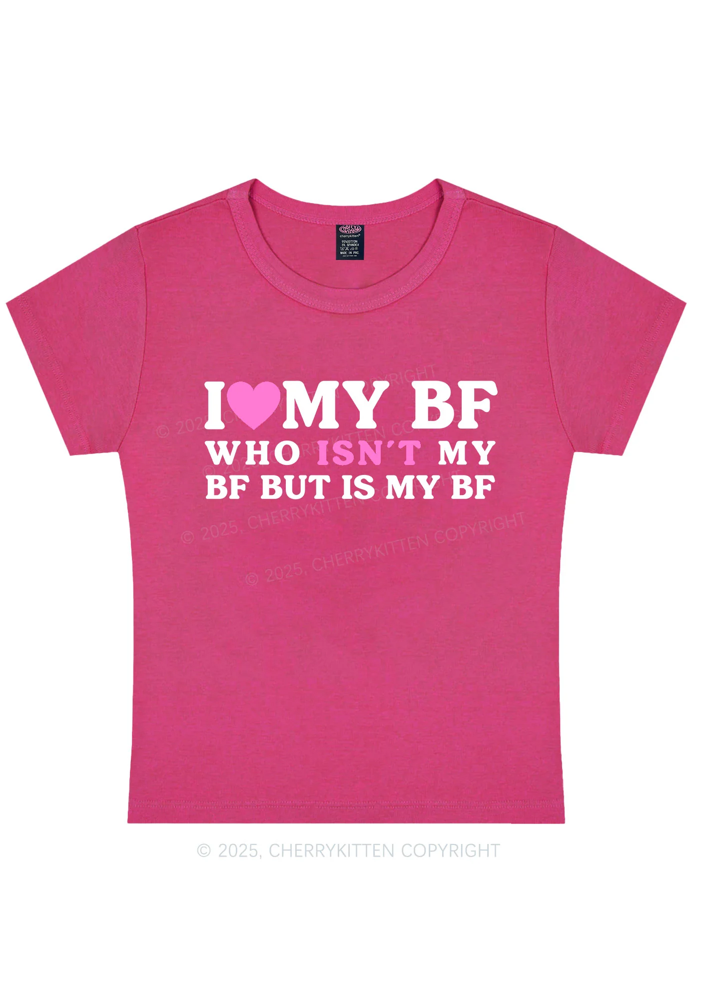 I Love BF Y2K Valentine's Day Baby Tee Cherrykitten - Image 5