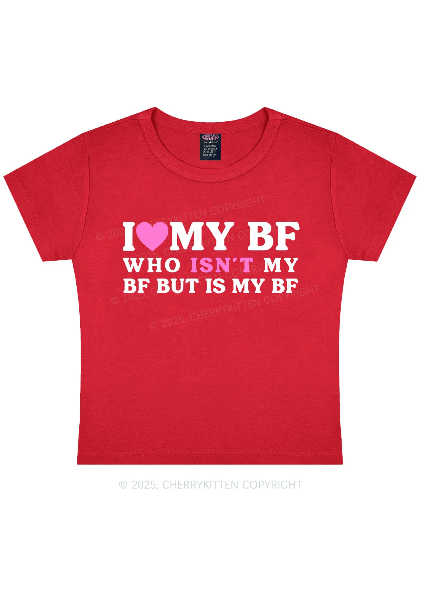 I Love BF Y2K Valentine's Day Baby Tee Cherrykitten - Image 7