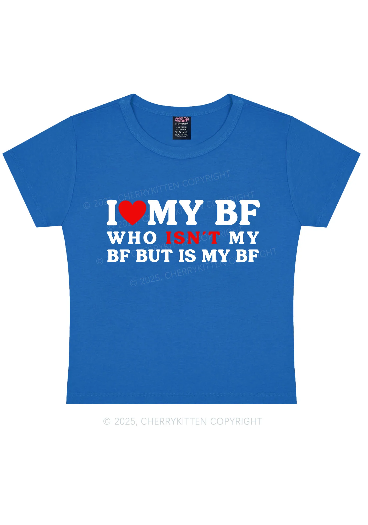 I Love BF Y2K Valentine's Day Baby Tee Cherrykitten - Image 8