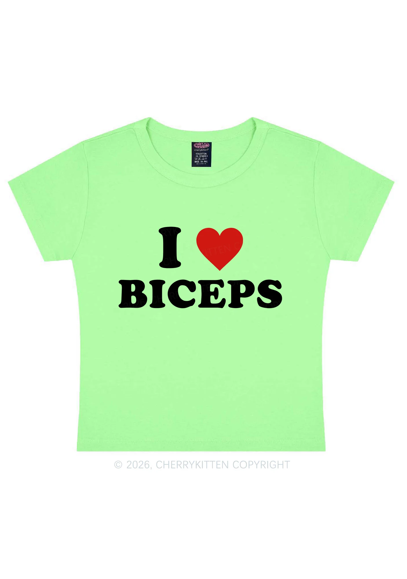 I Love Biceps Y2K Baby Tee Cherrykitten - Image 11